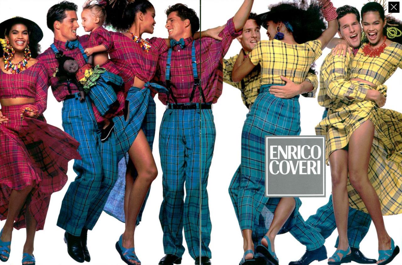 Enrico Coveri Boutique Tartan Puff-Sleeve Three-Piece Ensemble For Sale 10