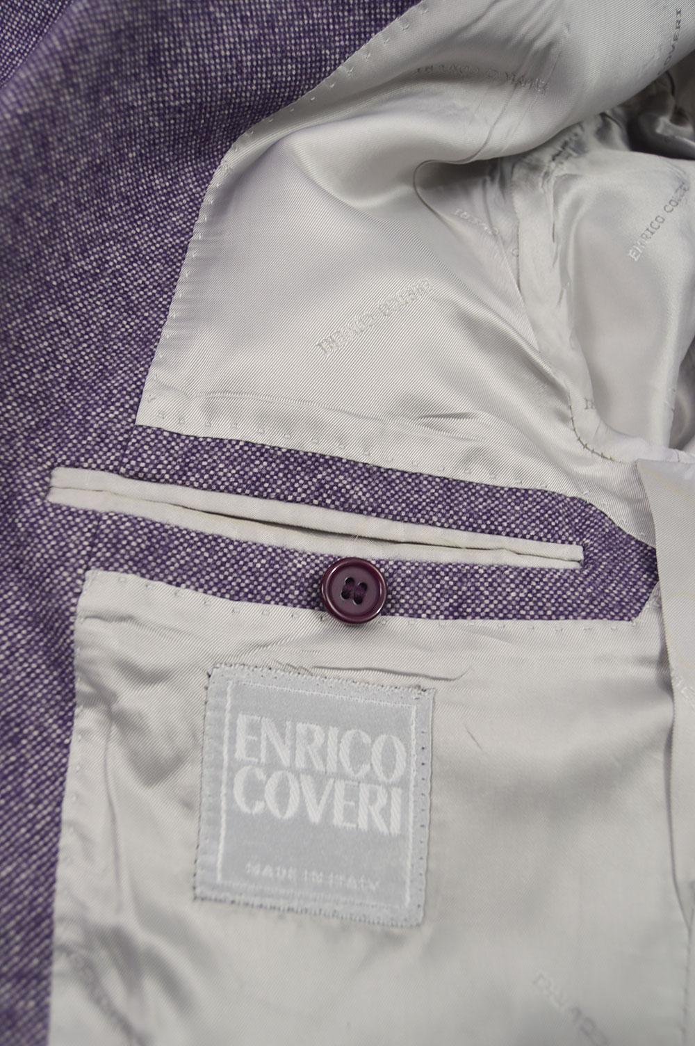 Enrico Coveri Men's Purple Virgin Wool & Cotton Made in Italy Sport Coat IT 50 1
