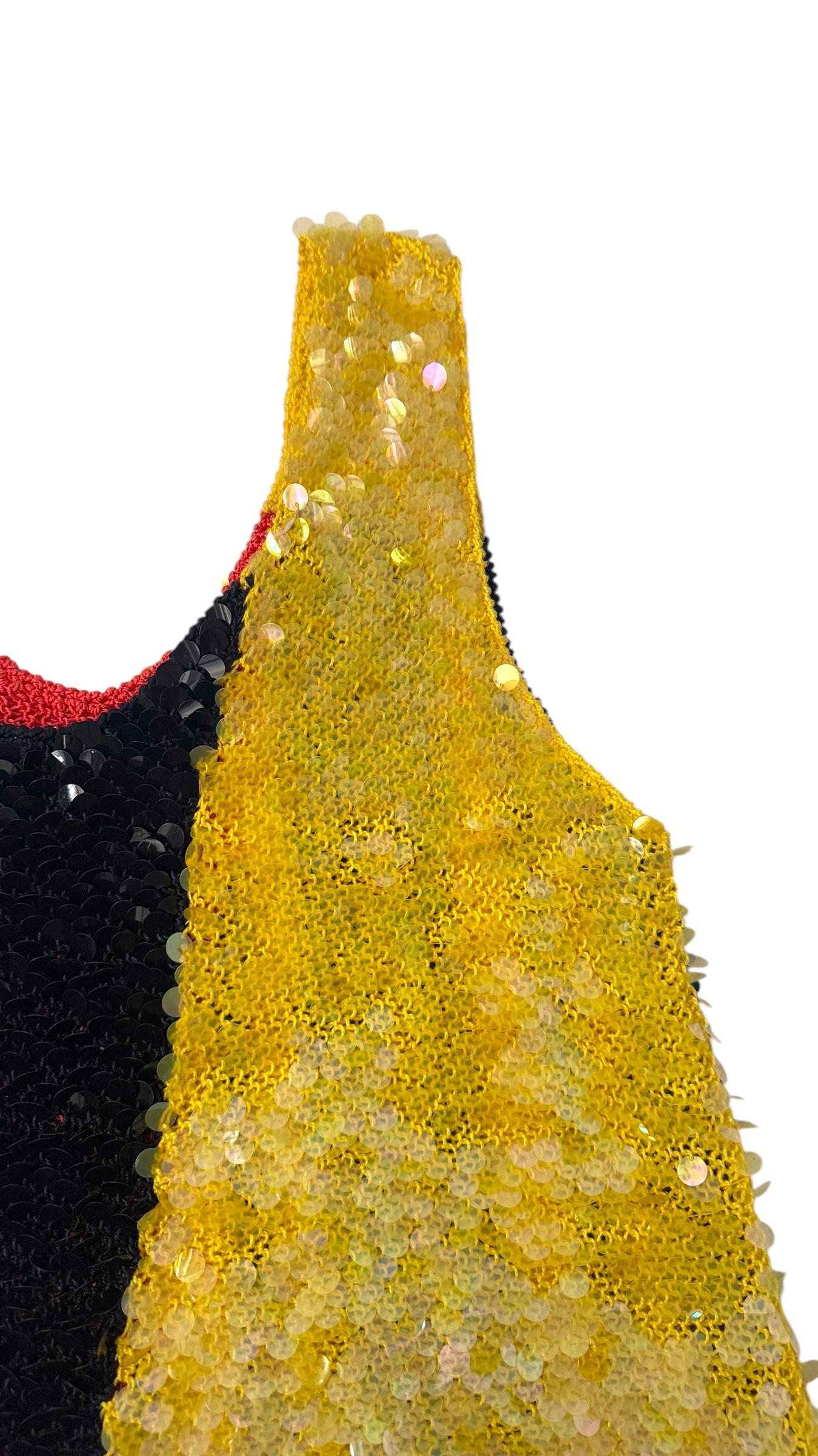Enrico Coveri Paillettes Multicolor Sequin Top in vendita 4