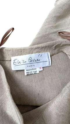 Enrico Coveri Paris Linen & Silk Asymmetric Zip Jacket and Skirt Ensemble