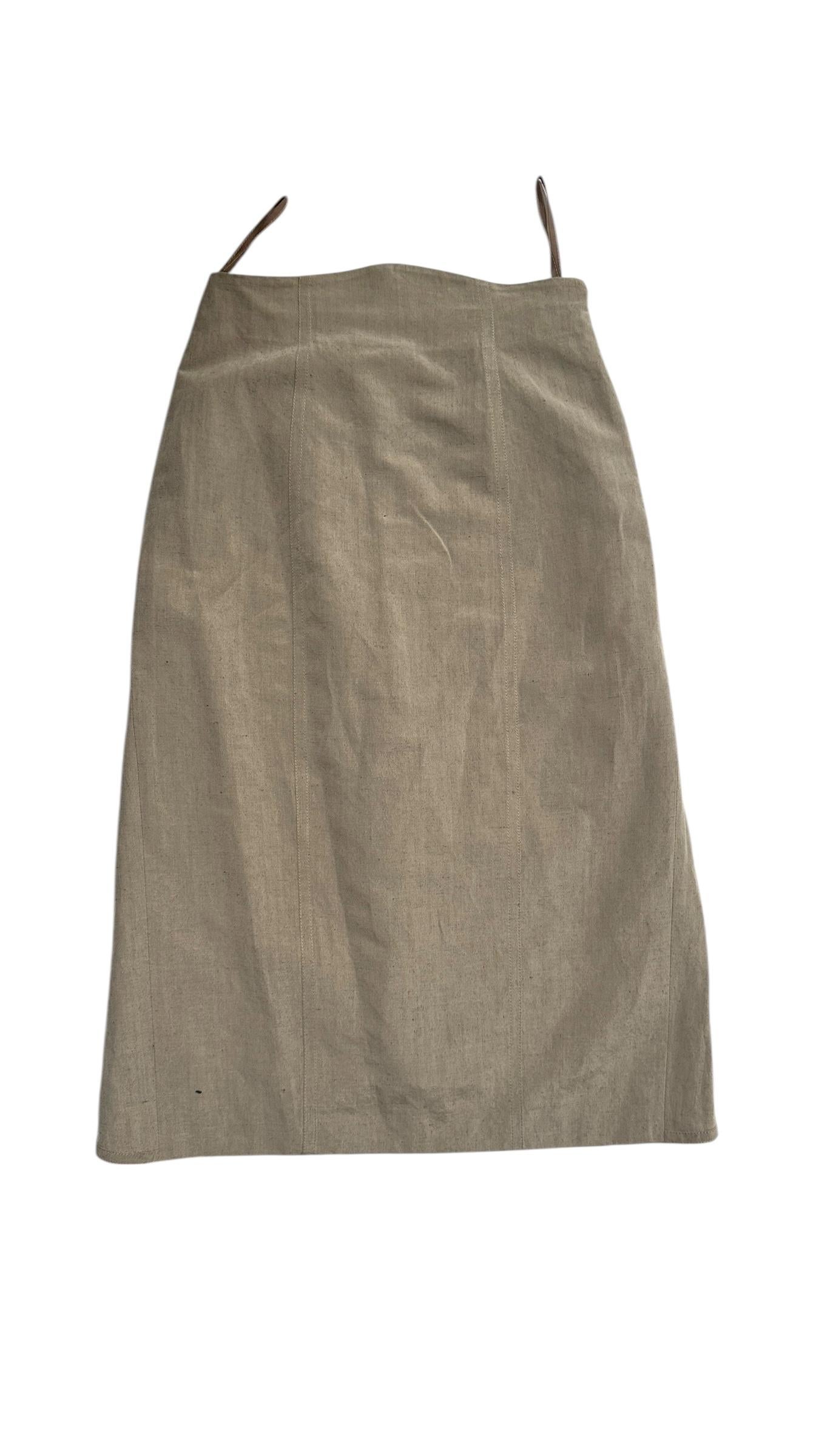 Enrico Coveri Paris Linen & Silk Asymmetric Zip Jacket and Skirt Ensemble In Excellent Condition For Sale In Milano, IT