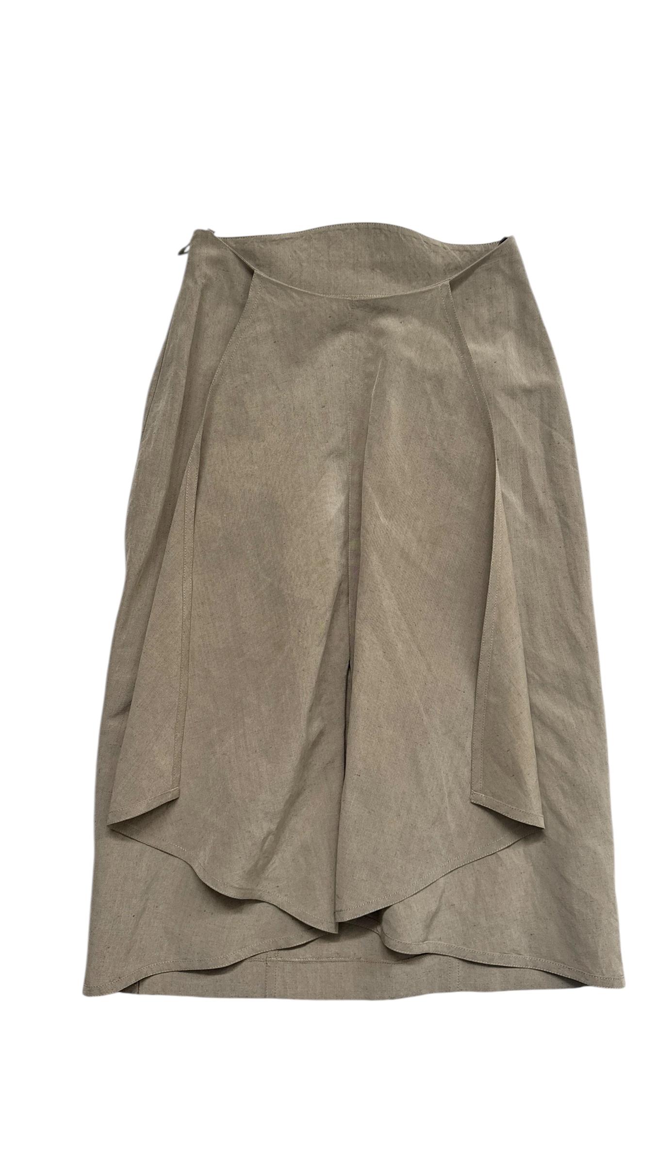 Enrico Coveri Paris Linen & Silk Asymmetric Zip Jacket and Skirt Ensemble For Sale 2