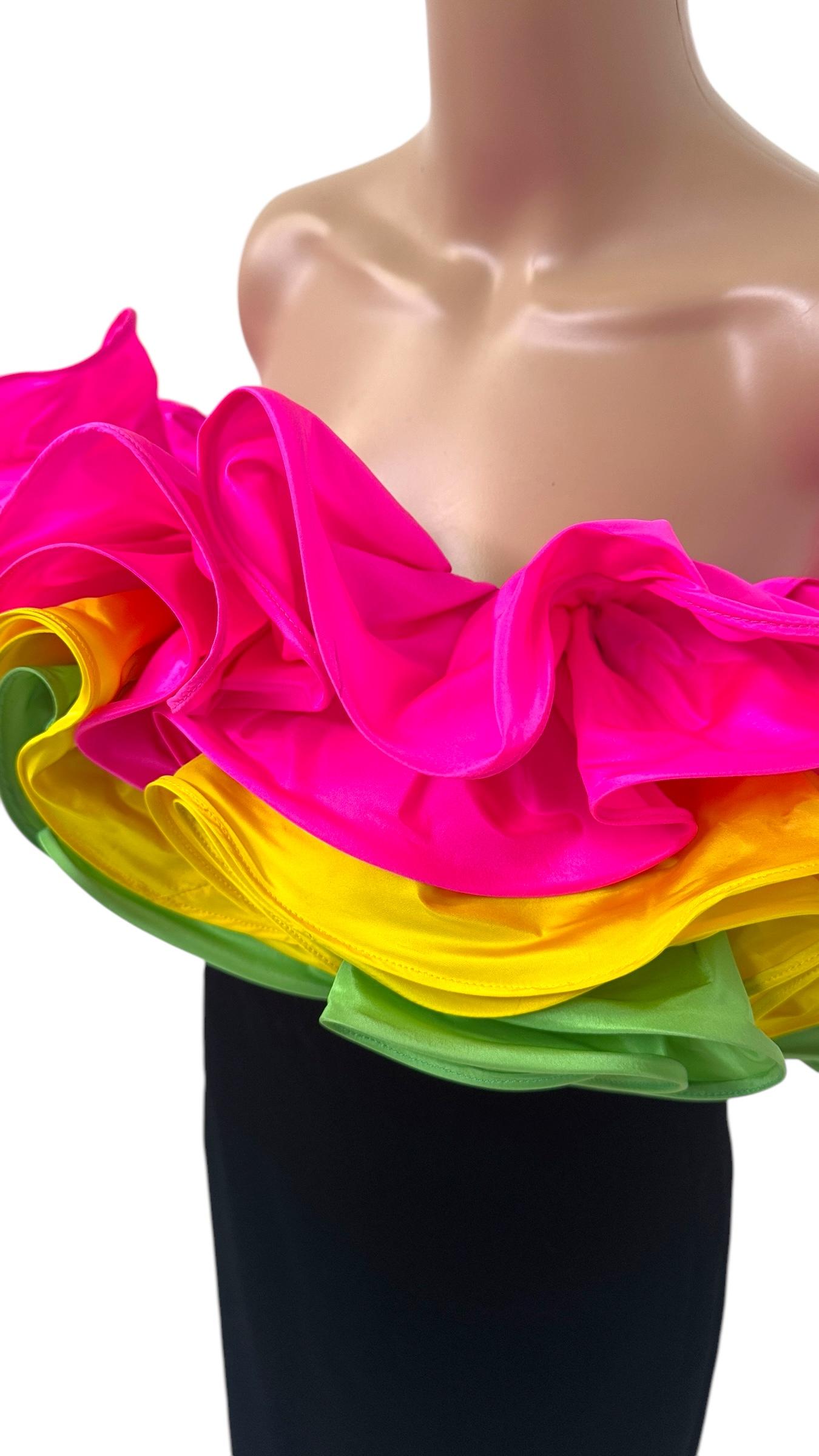 Donna Enrico Coveri Runway Dress – SS 1998 with Sculptural Ruffles - No import duty! in vendita