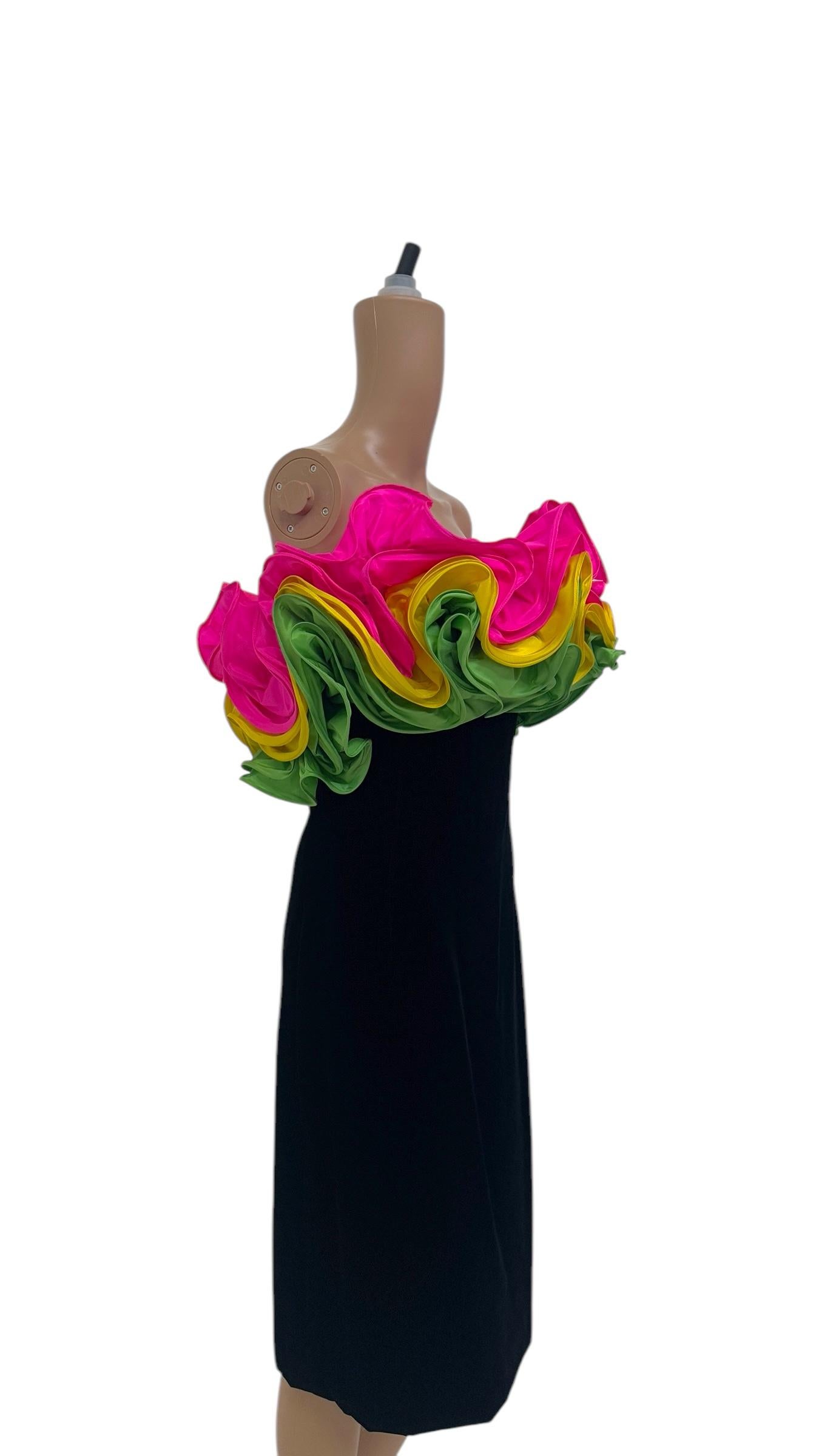 Enrico Coveri Runway Dress – SS 1998 with Sculptural Ruffles - No import duty! in vendita 1