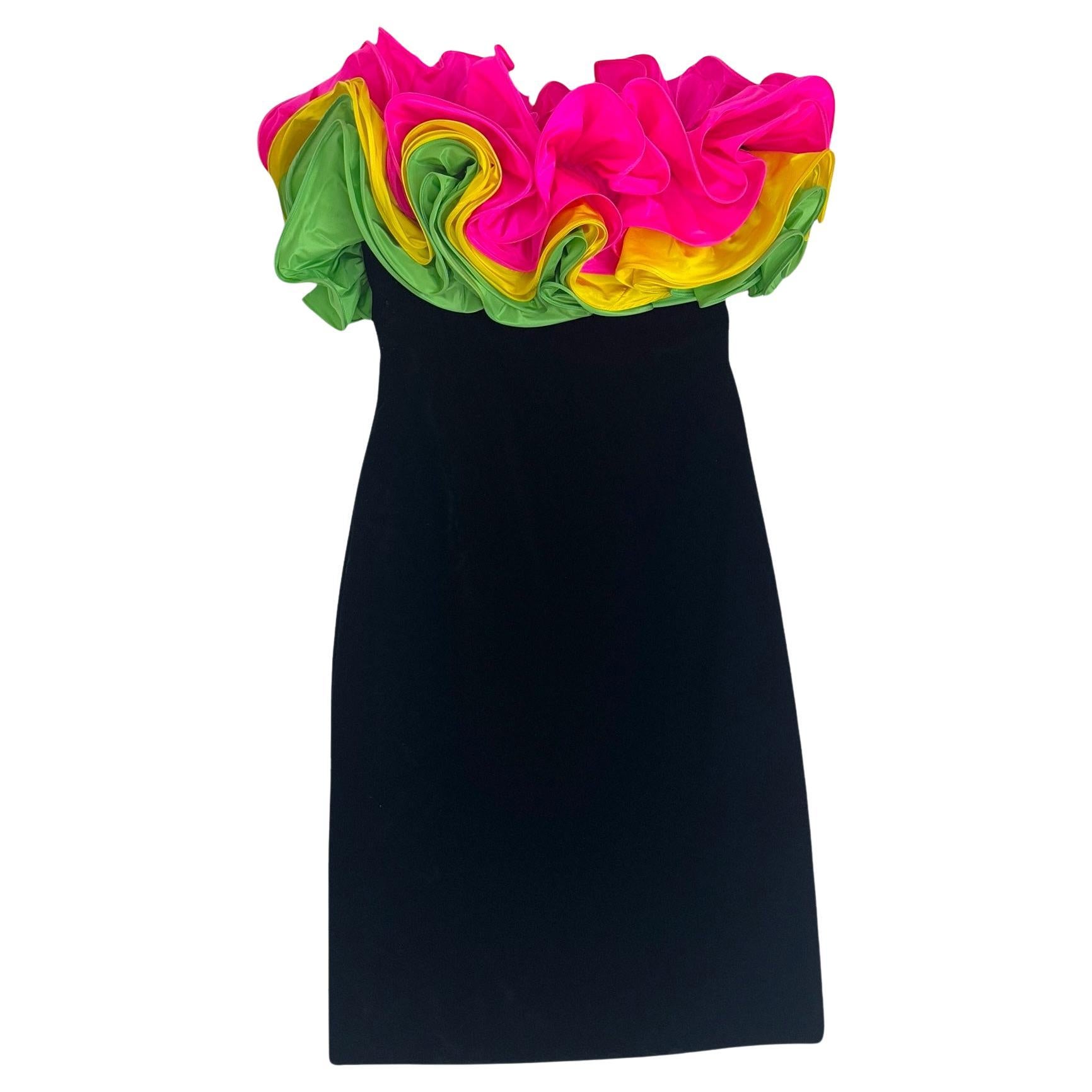 Enrico Coveri Runway Dress – SS 1998 with Sculptural Ruffles - No import duty! in vendita