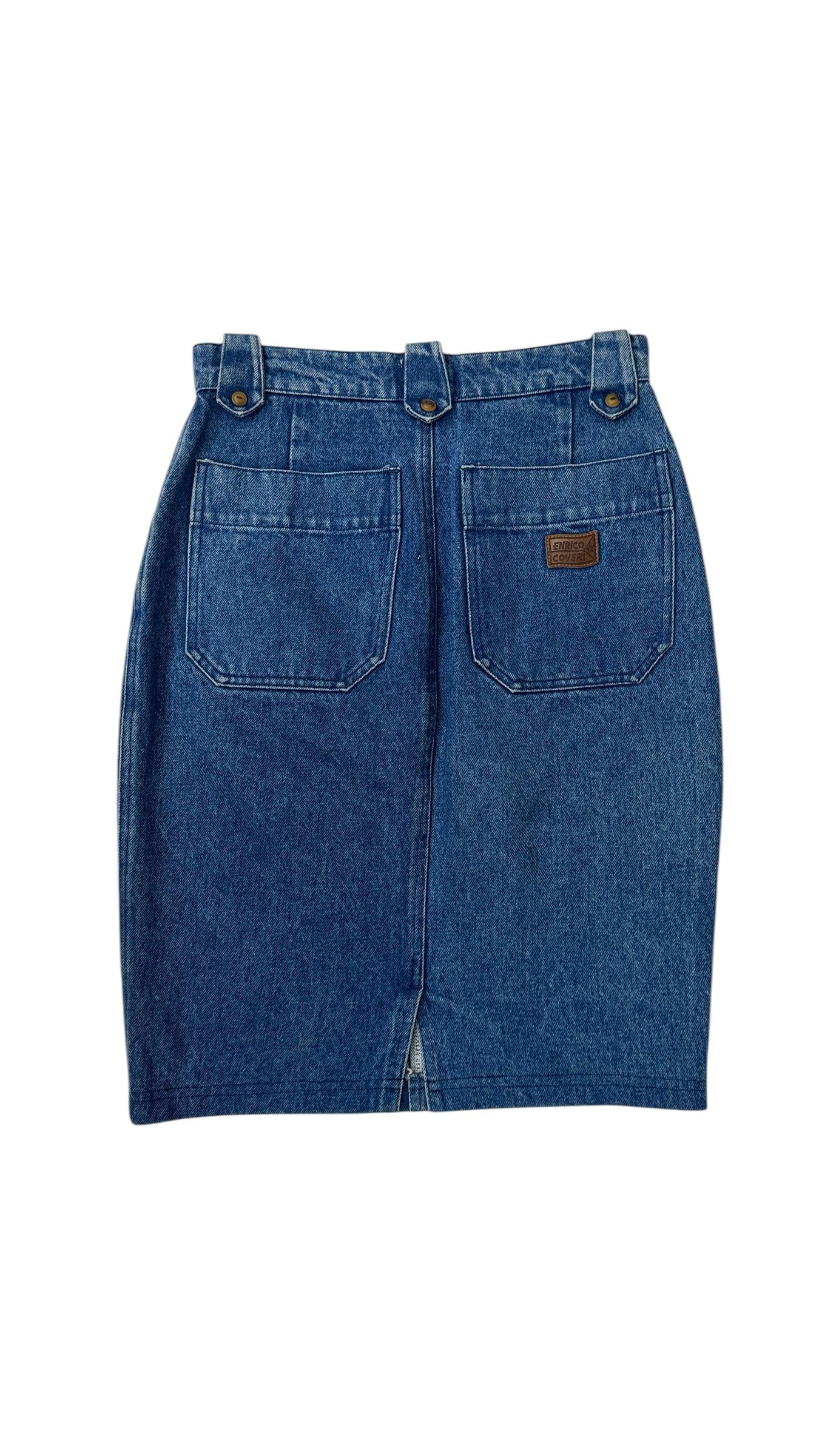 Enrico Coveri Vintage Denim Skirt In condizioni ottime in vendita a Milano, IT