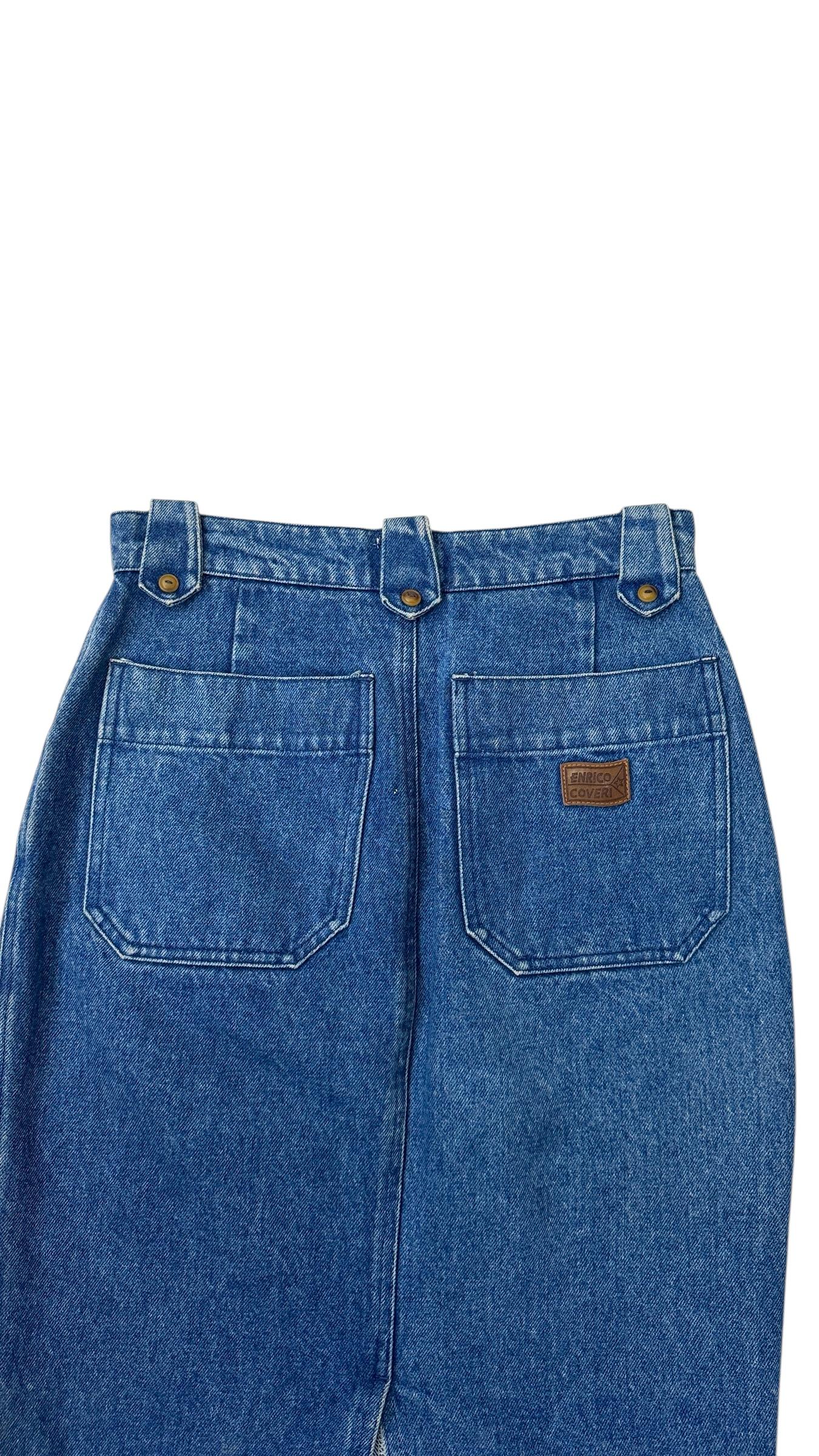 Donna Enrico Coveri Vintage Denim Skirt in vendita