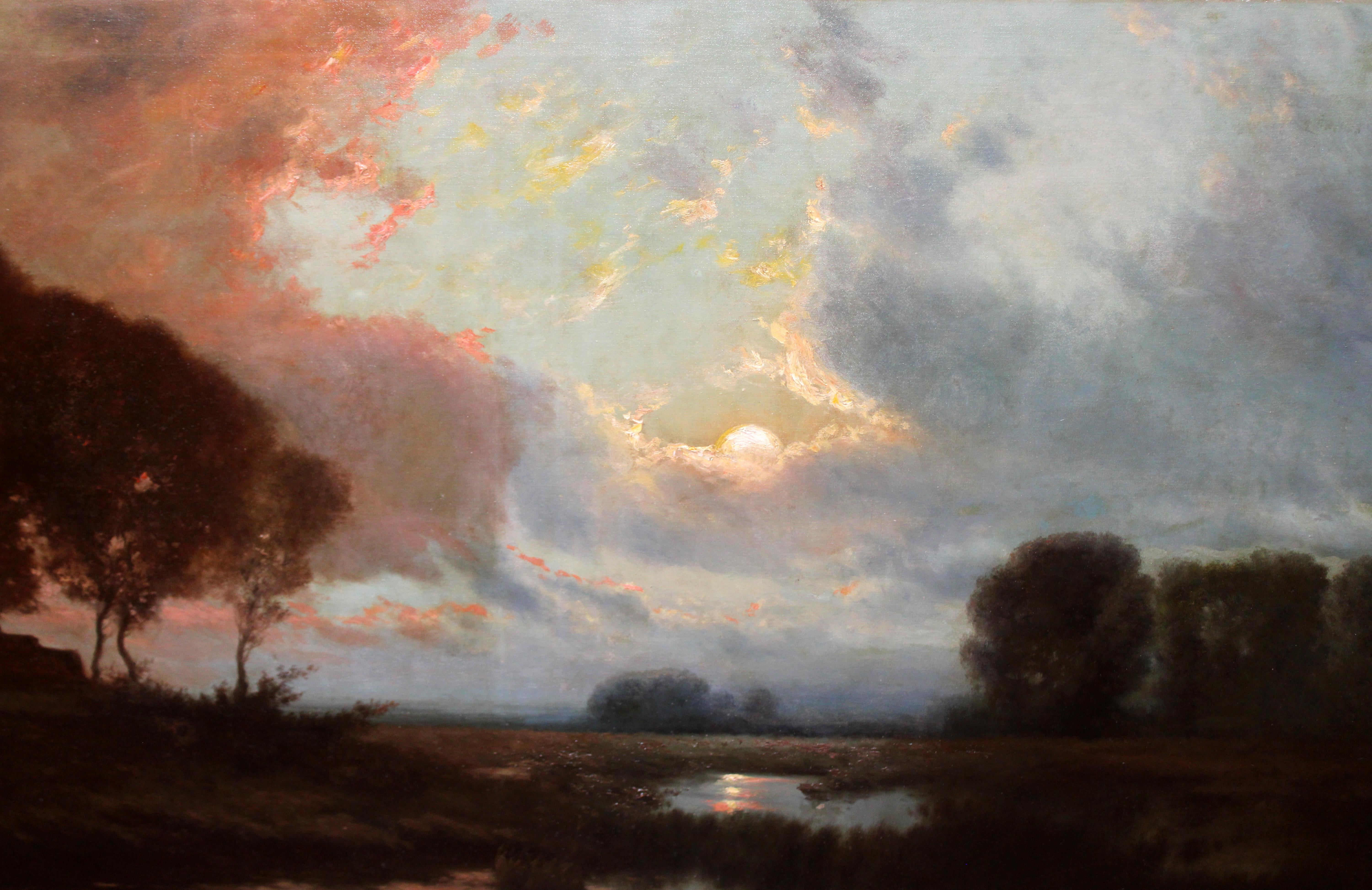 Luz de crepúsculo - Óleo sobre tela - 90 x 145 cm. - Romantic Painting by Enrico Creci