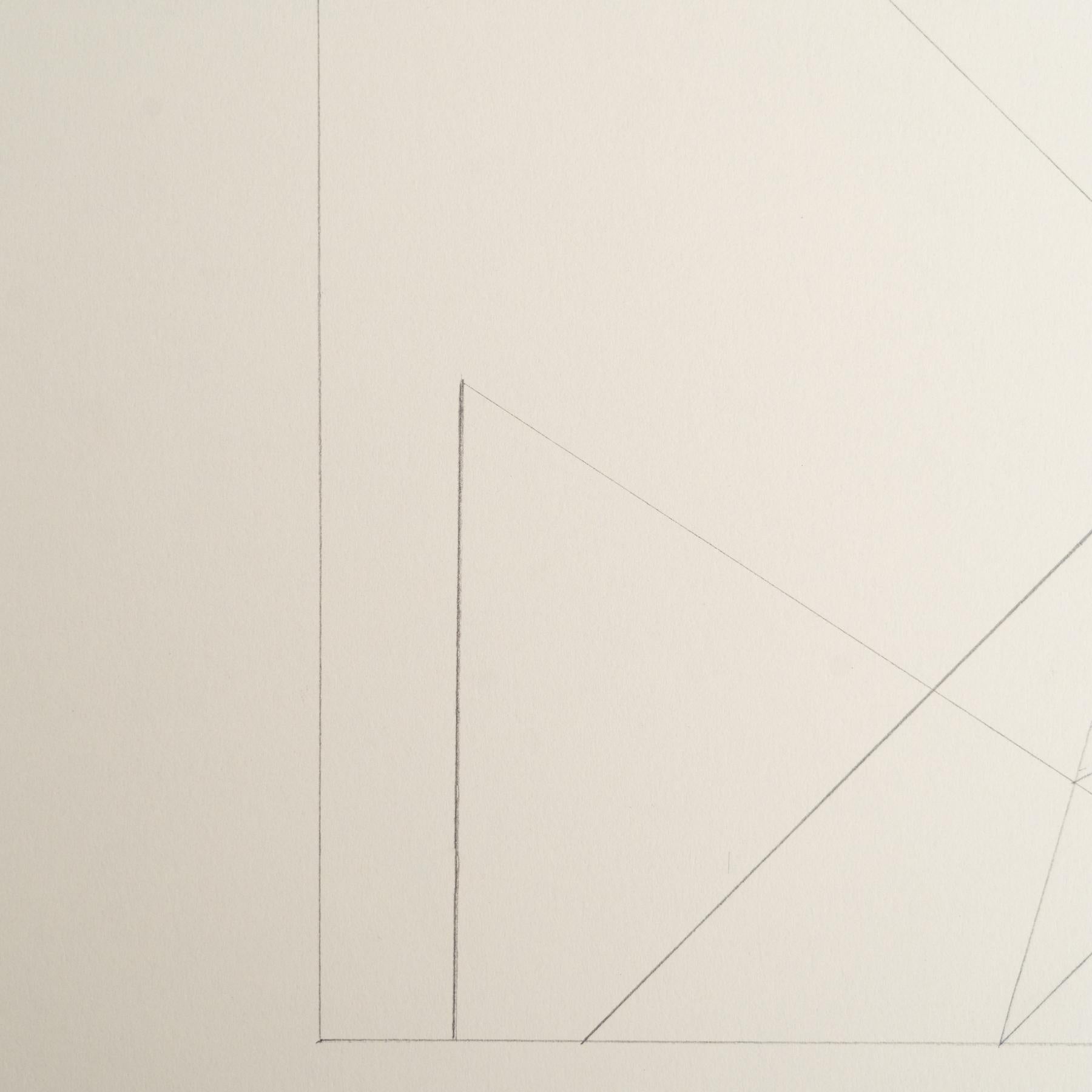 Enrico Della Torre Abstrakte Geometrische Zeichnung - Signiert (Postmoderne) im Angebot