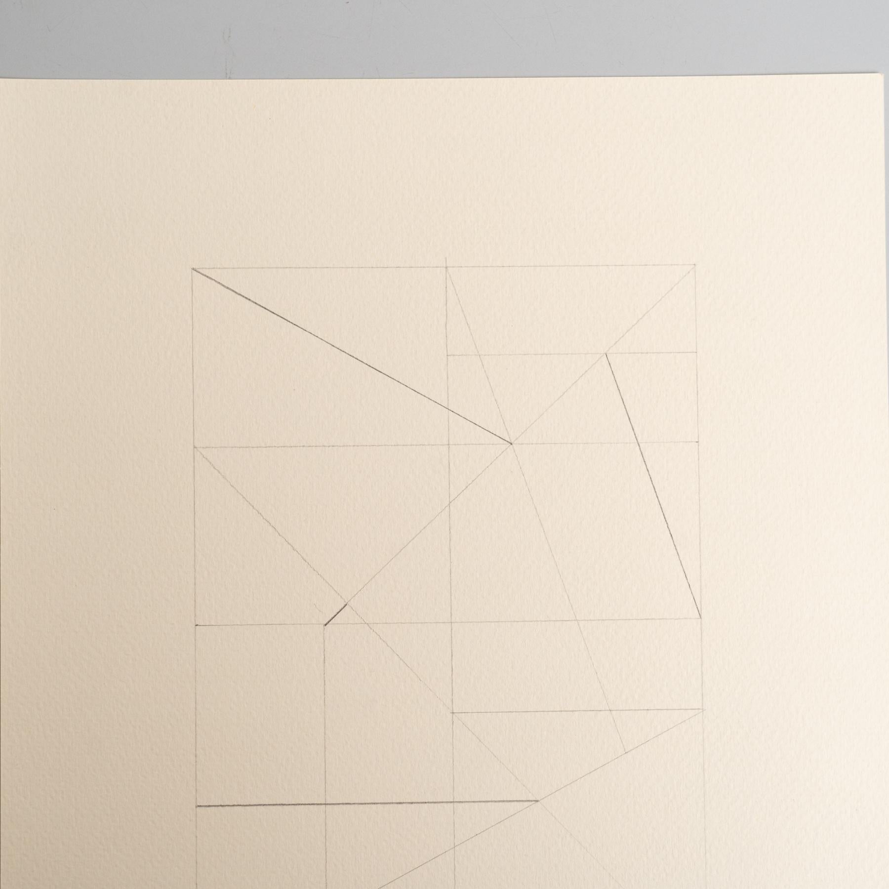 Enrico Della Torre Abstrakte Geometrische Zeichnung - Signiert (Postmoderne) im Angebot