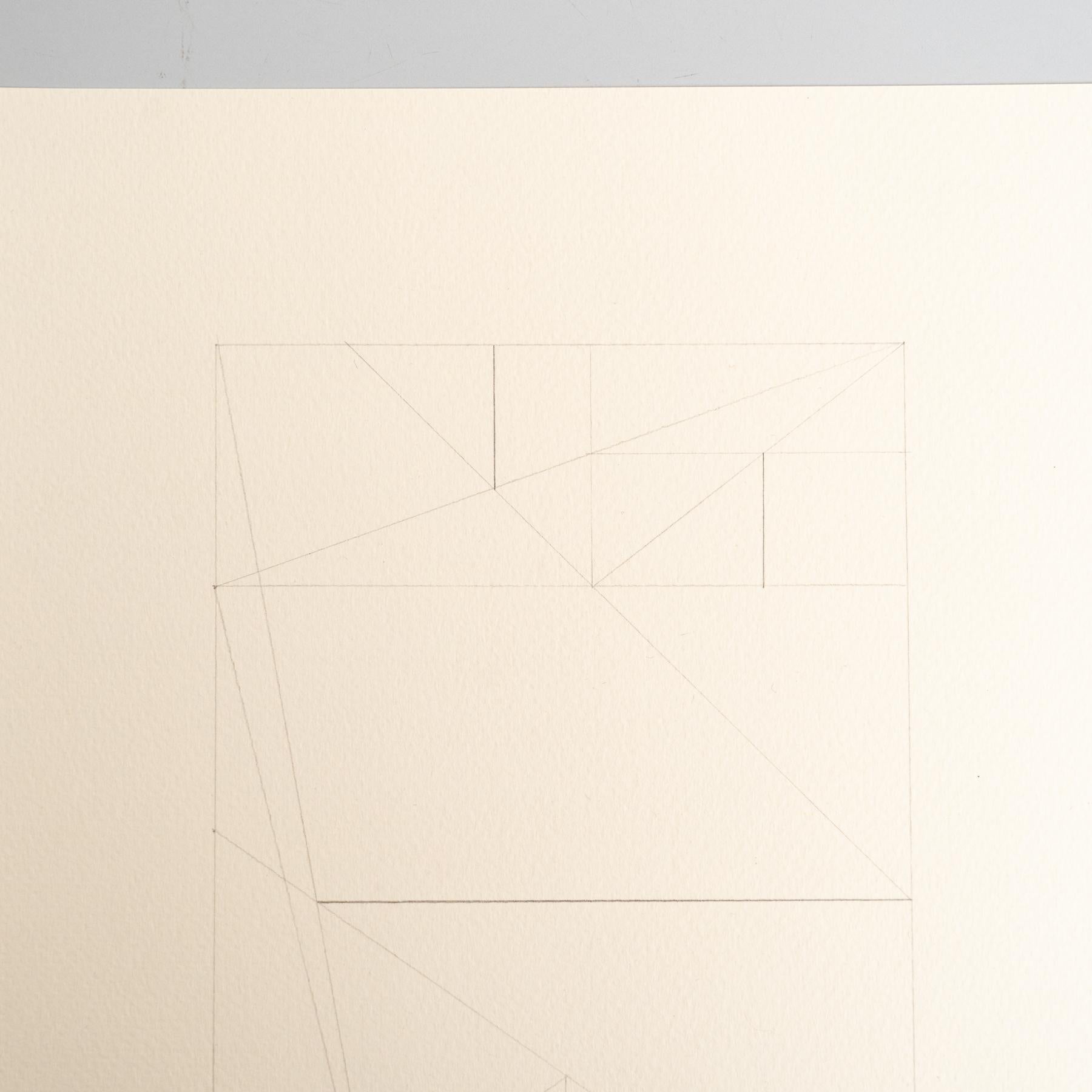 Enrico Della Torre Abstrakte Geometrische Zeichnung - Signiert (Postmoderne) im Angebot