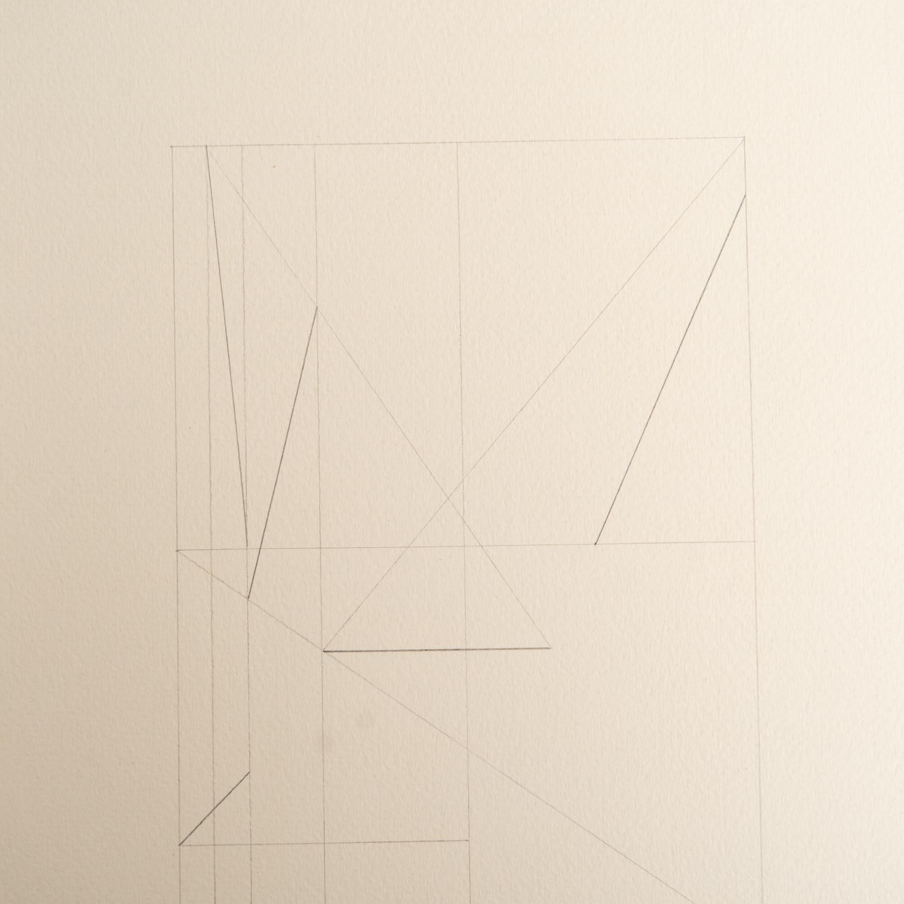 Enrico Della Torre Abstrakte Geometrische Zeichnung - Signiert (Postmoderne) im Angebot