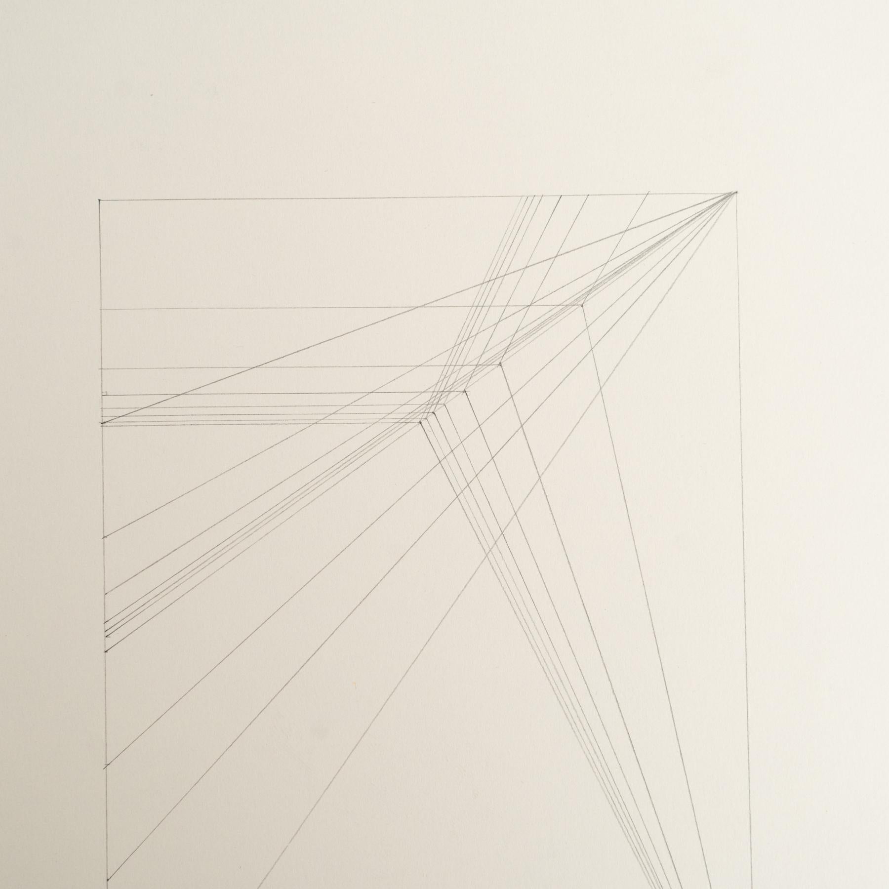 Post-Modern Enrico Della Torre Abstract Geometric Drawing – Signed For Sale