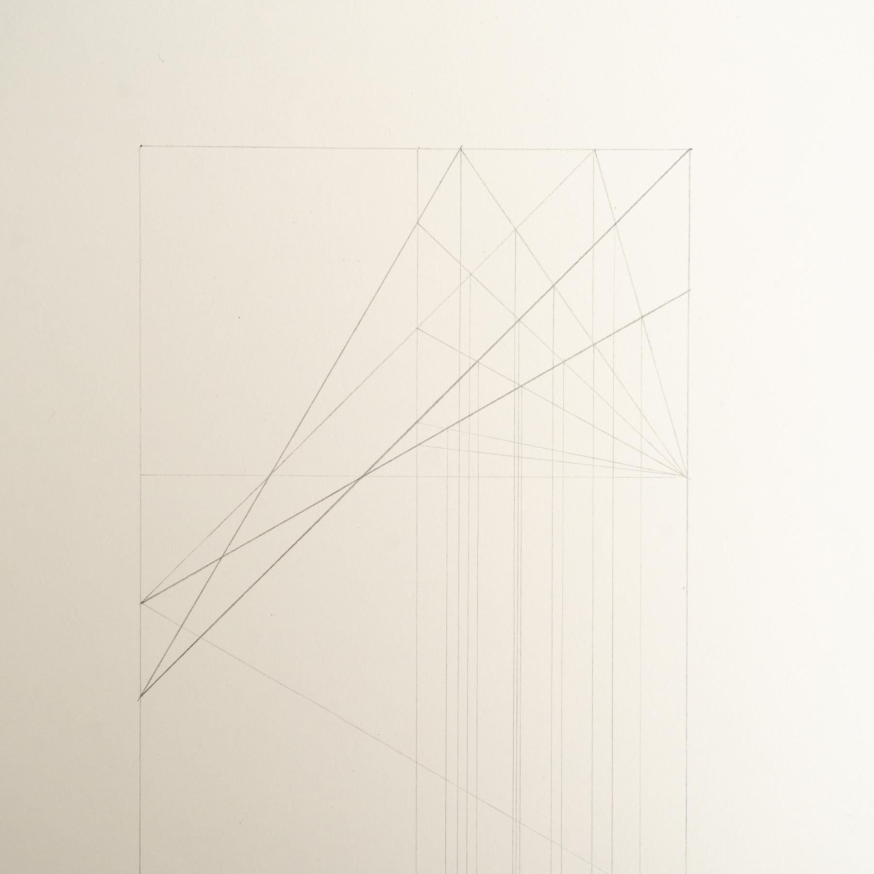 Post-Modern Enrico Della Torre Abstract Geometric Drawing – Signed For Sale