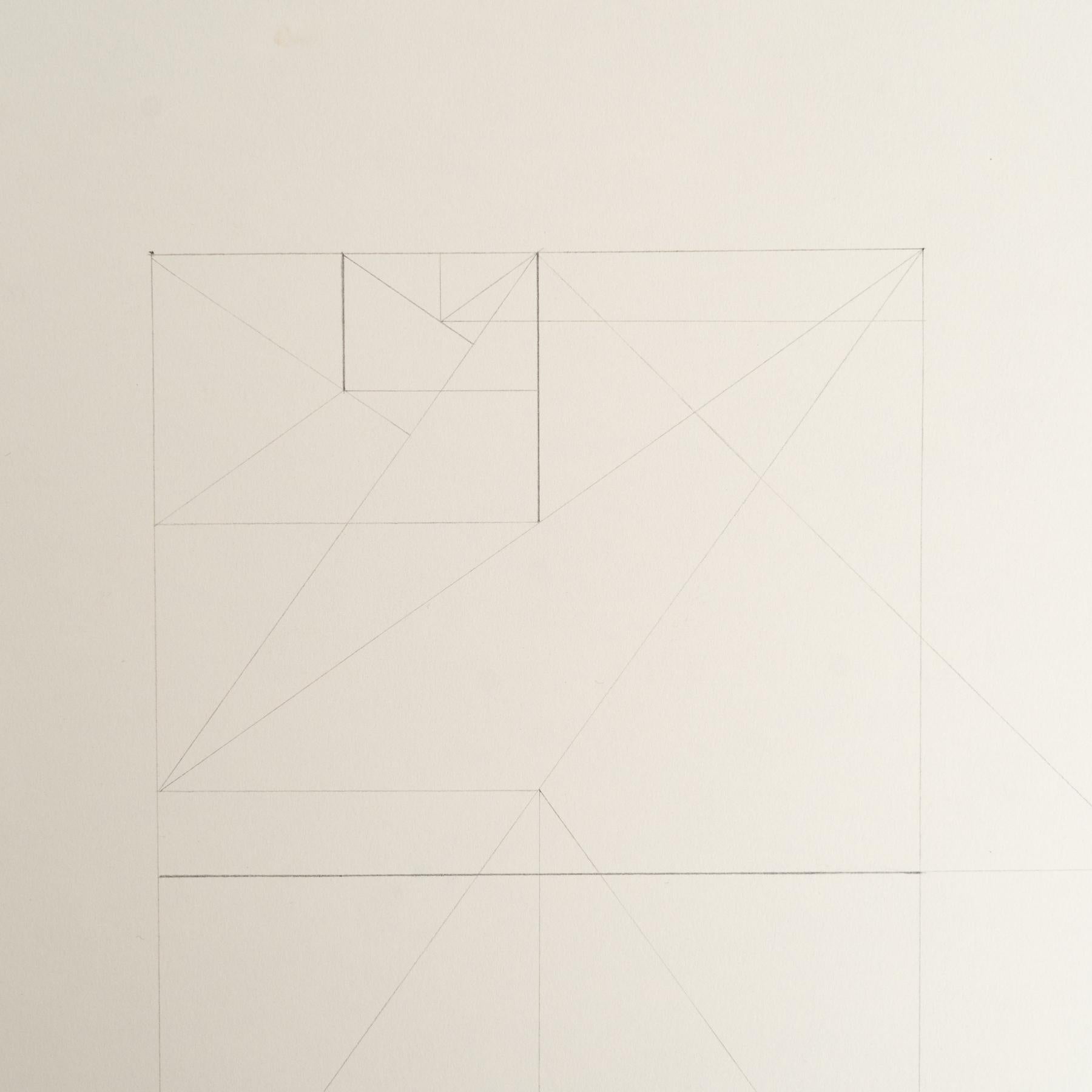 Post-Modern Enrico Della Torre Abstract Geometric Drawing – Signed For Sale