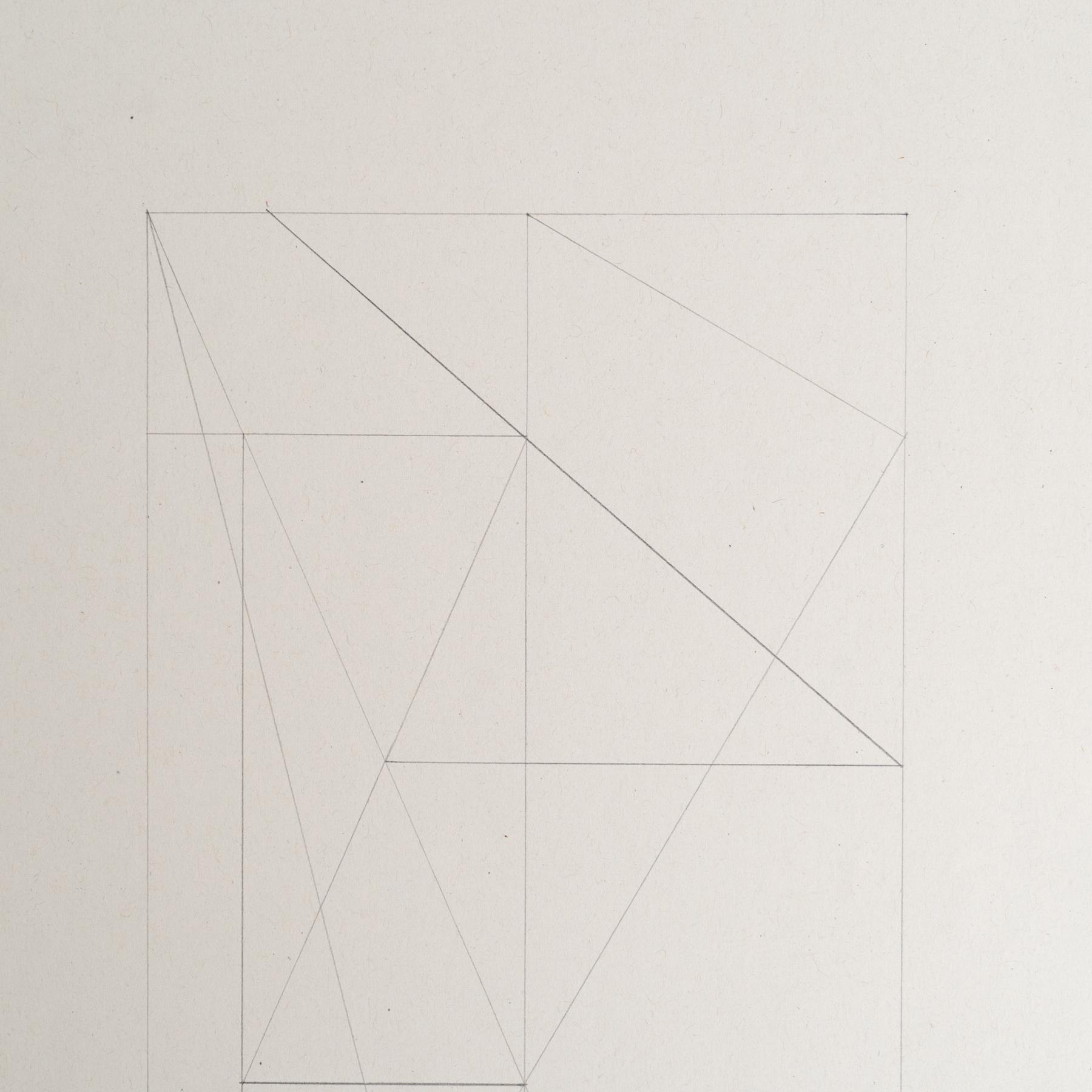 Post-Modern Enrico Della Torre Abstract Geometric Drawing – Signed For Sale
