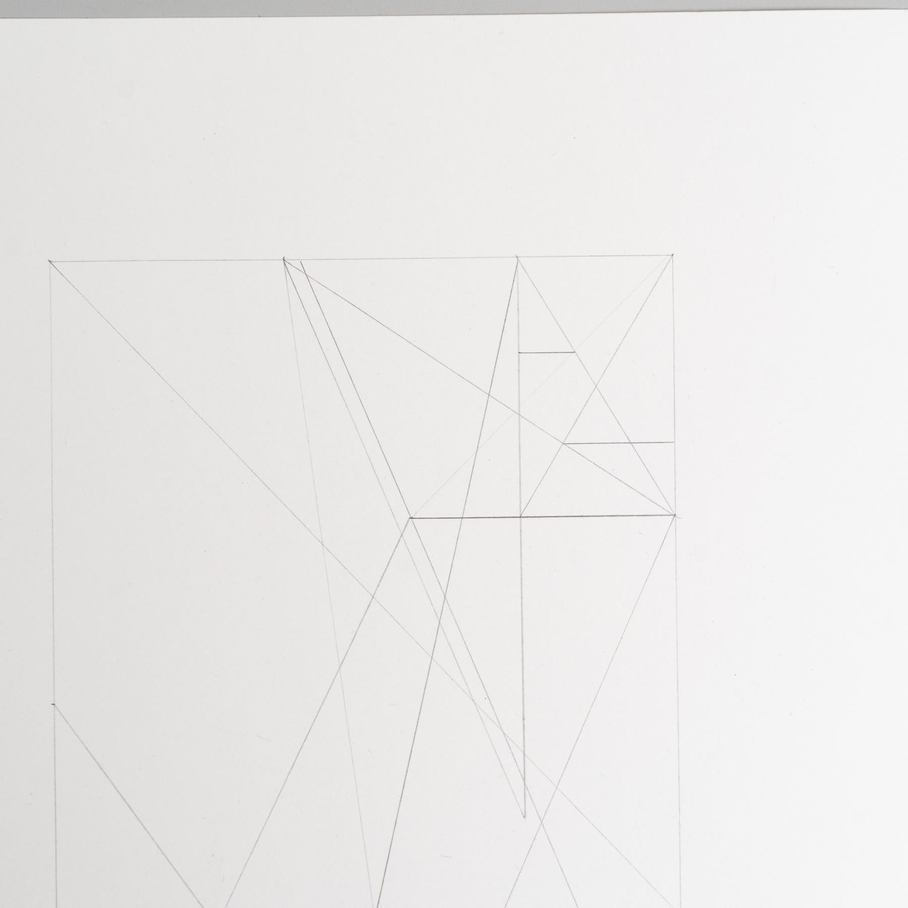 Enrico Della Torre Abstrakte Geometrische Zeichnung - Signiert (Postmoderne) im Angebot