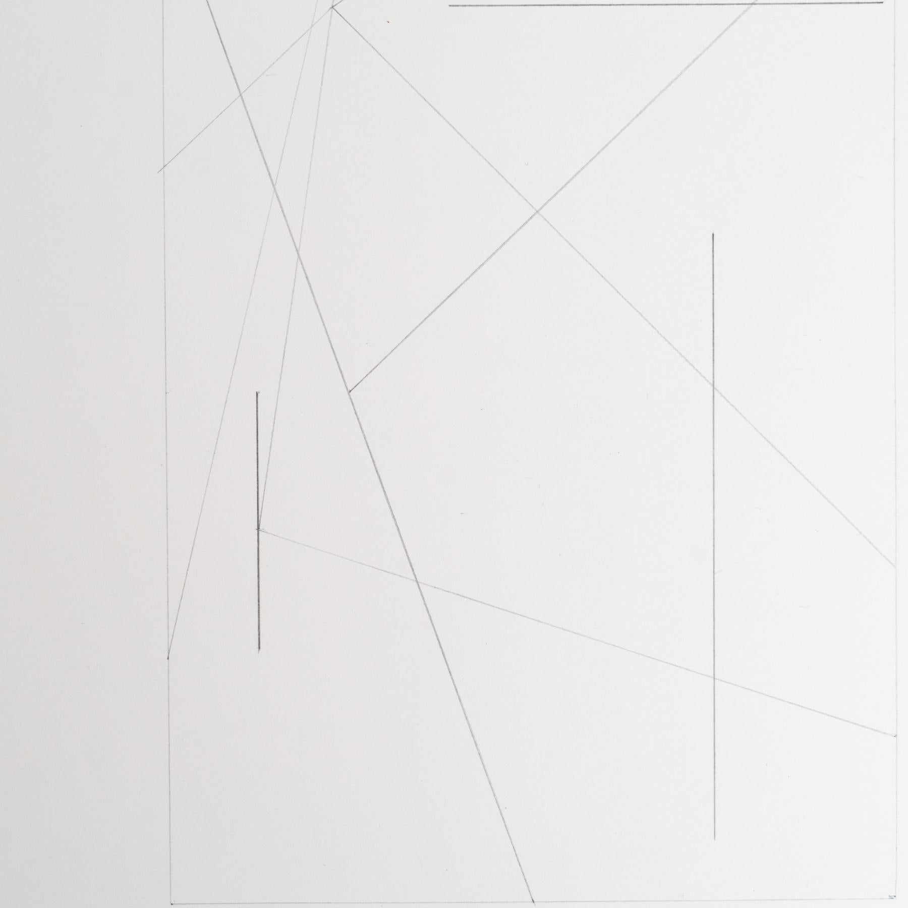 Enrico Della Torre Abstrakte Geometrische Zeichnung - Signiert (Postmoderne) im Angebot