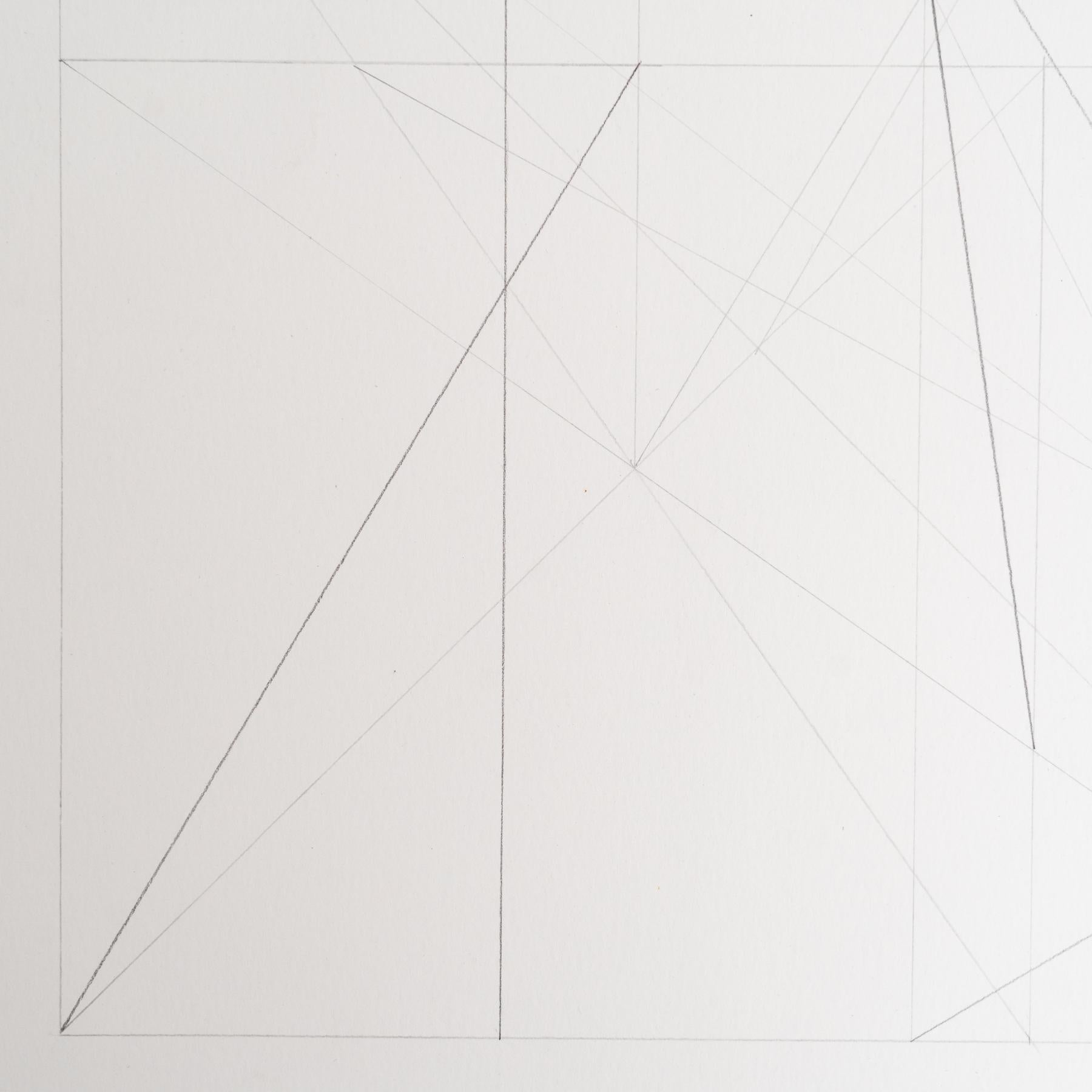 Post-Modern Enrico Della Torre Abstract Geometric Drawing – Signed For Sale