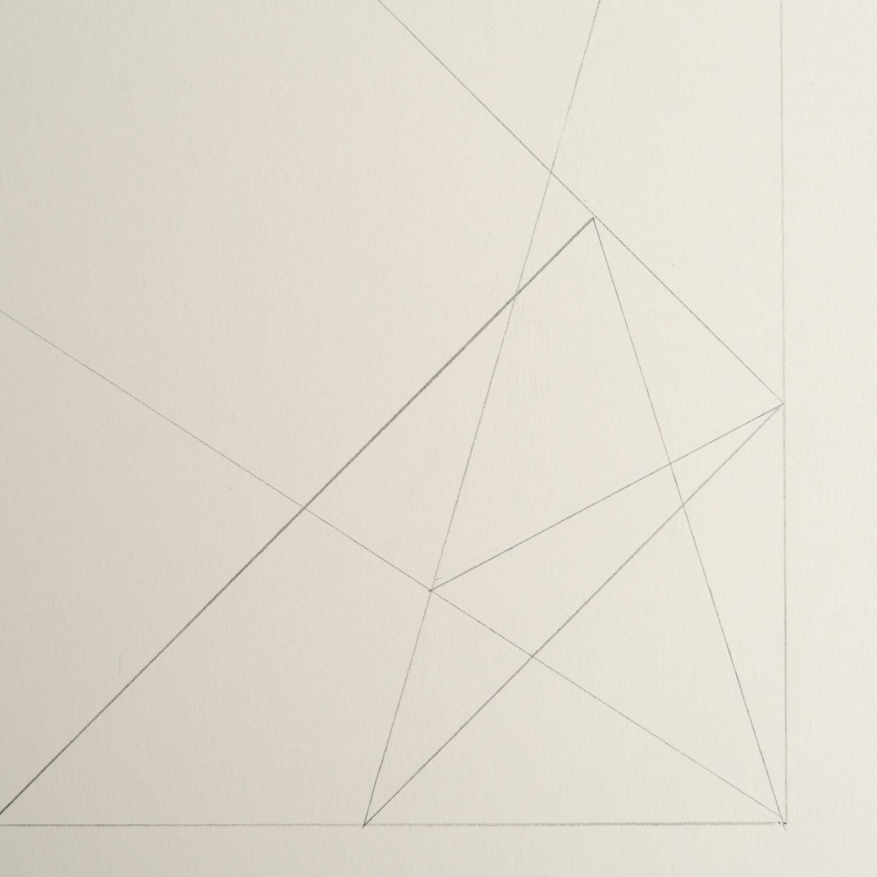 Enrico Della Torre Abstrakte Geometrische Zeichnung - Signiert (Spanisch) im Angebot