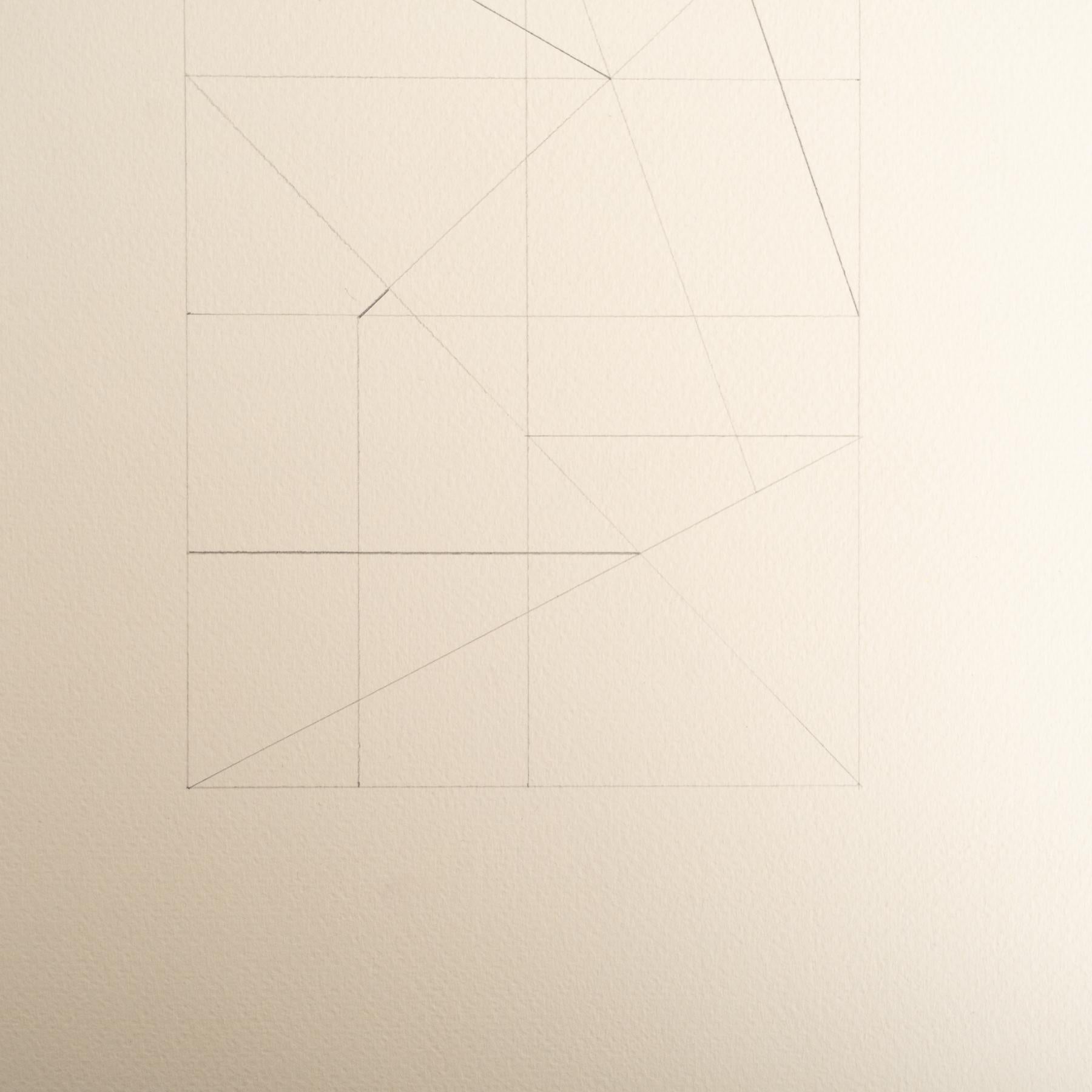 Enrico Della Torre Abstrakte Geometrische Zeichnung - Signiert (Spanisch) im Angebot
