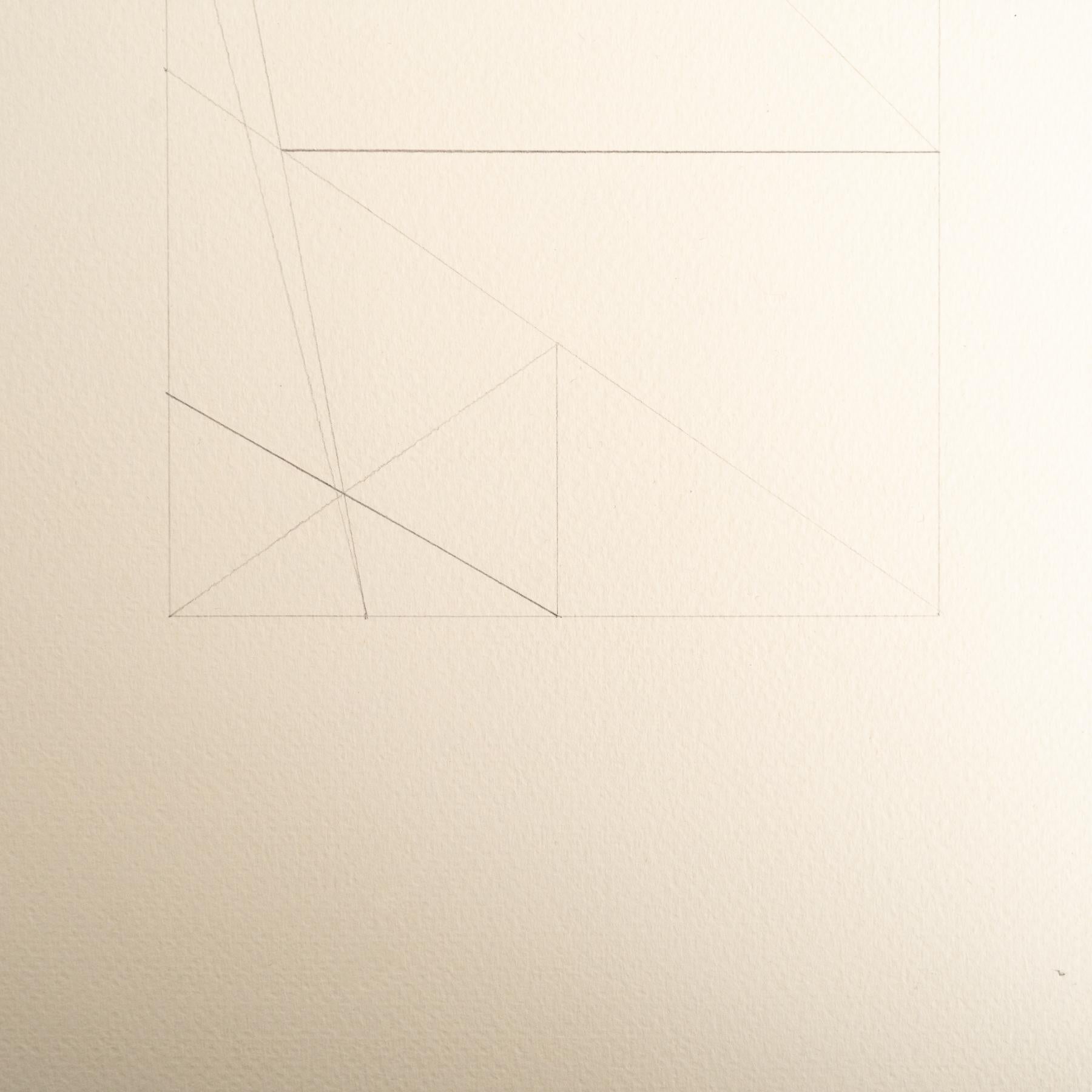 Enrico Della Torre Abstrakte Geometrische Zeichnung - Signiert (Spanisch) im Angebot