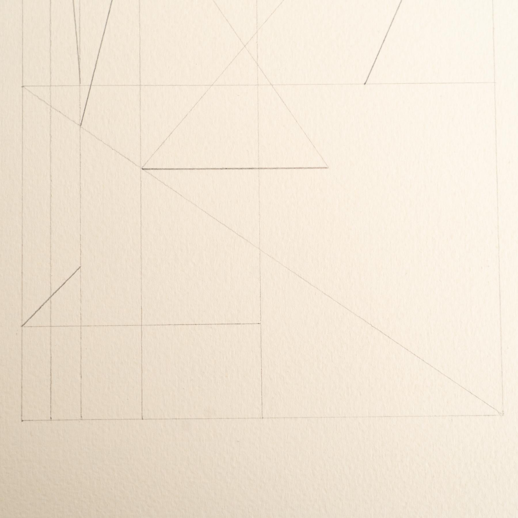 Enrico Della Torre Abstrakte Geometrische Zeichnung - Signiert (Spanisch) im Angebot