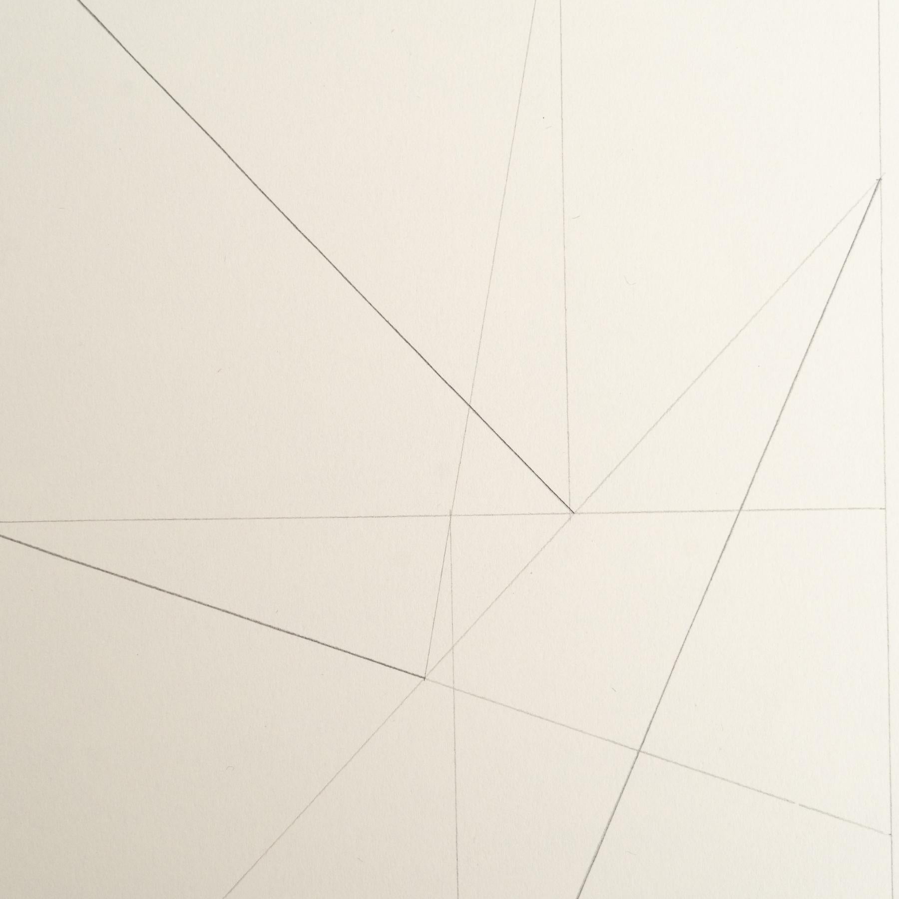 Enrico Della Torre Abstrakte Geometrische Zeichnung - Signiert (Spanisch) im Angebot