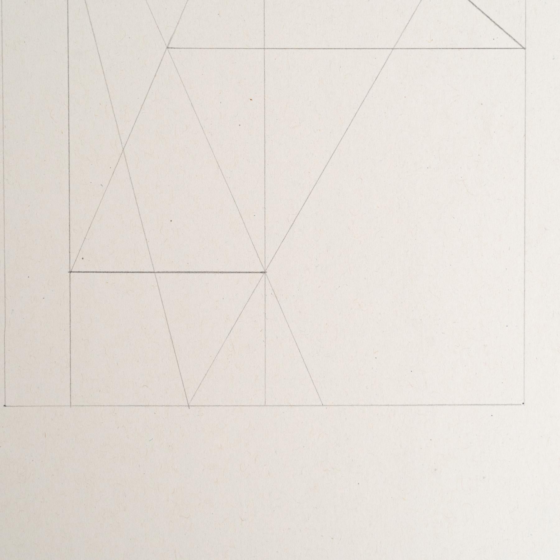Spanish Enrico Della Torre Abstract Geometric Drawing – Signed For Sale