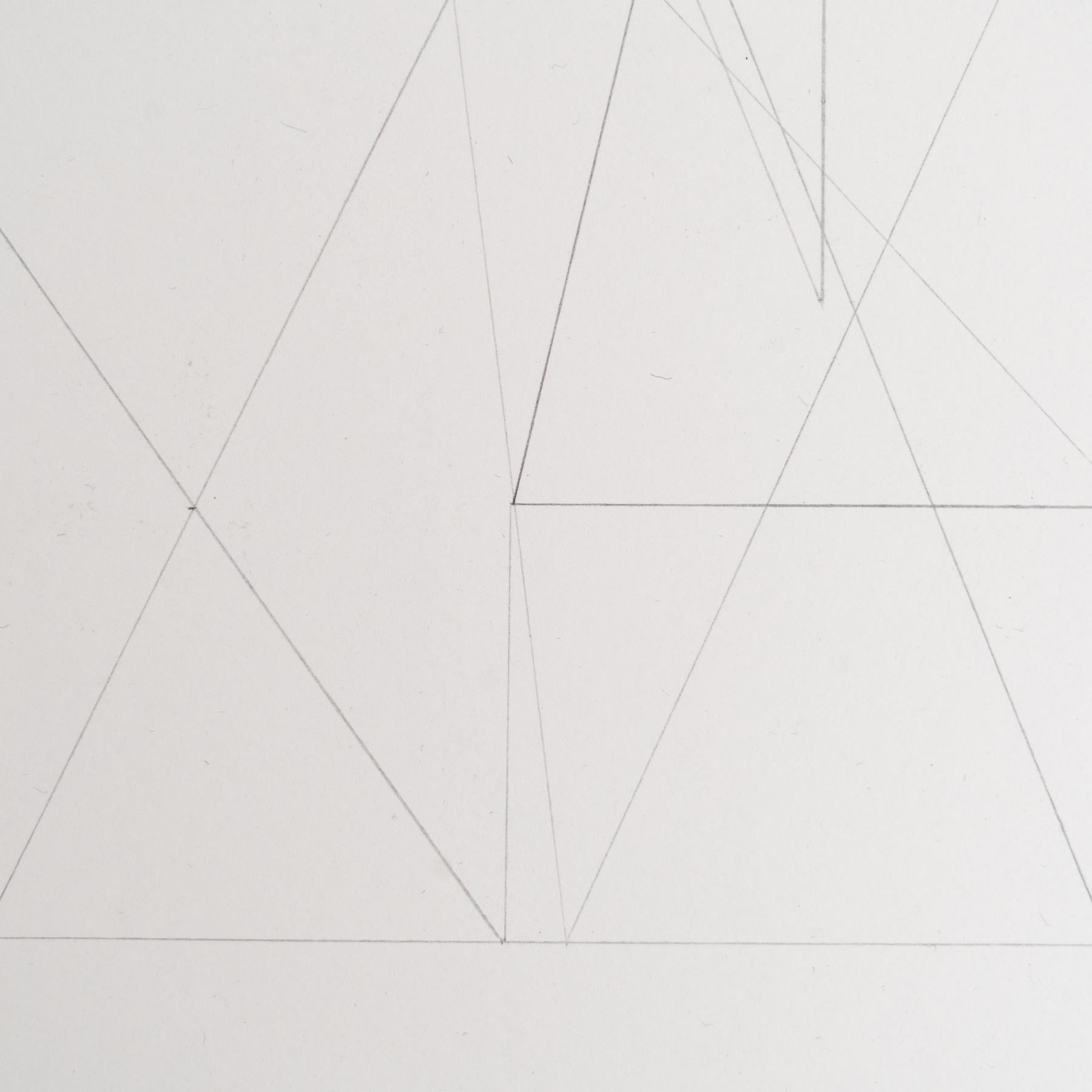 Enrico Della Torre Abstrakte Geometrische Zeichnung - Signiert (Spanisch) im Angebot
