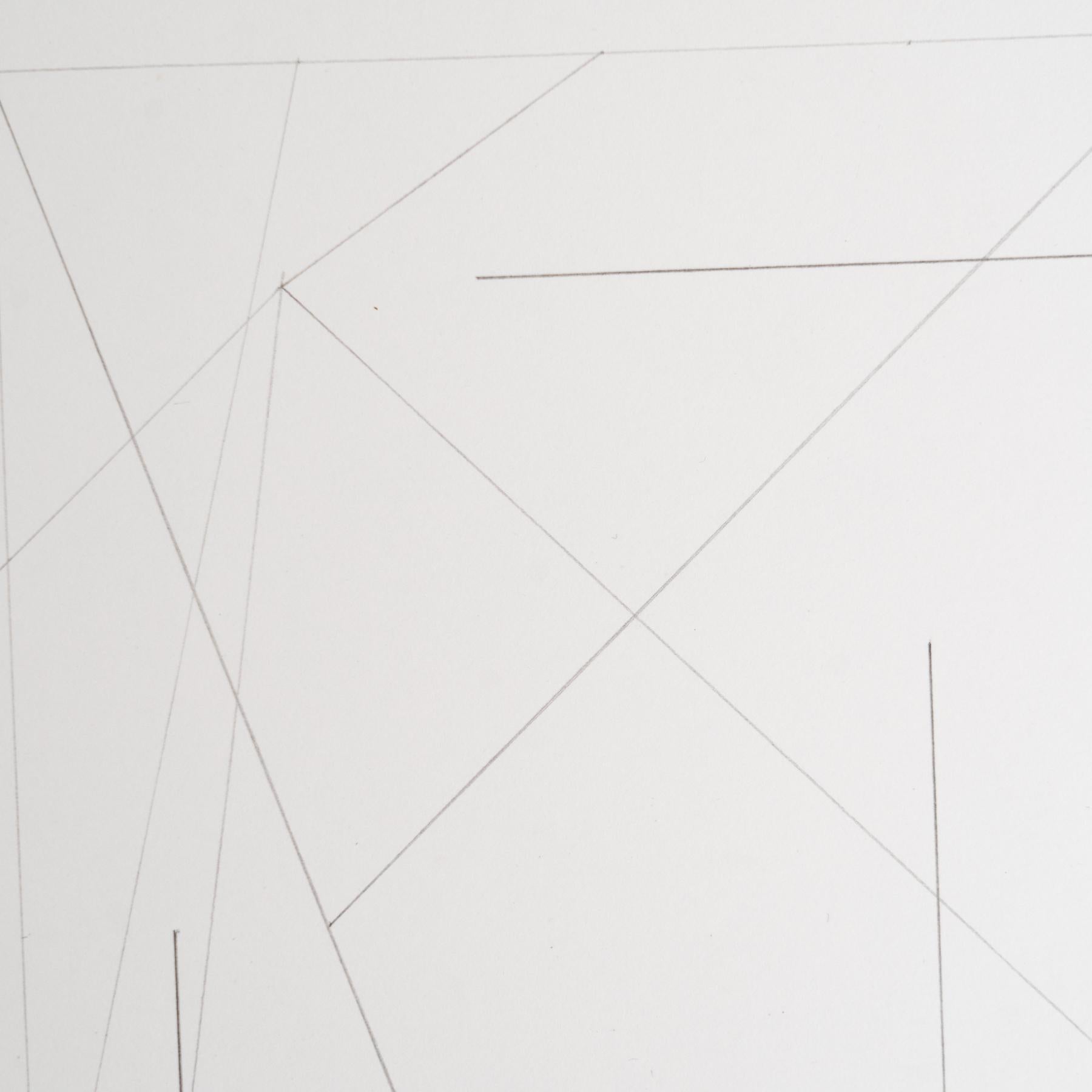 Enrico Della Torre Abstrakte Geometrische Zeichnung - Signiert (Spanisch) im Angebot
