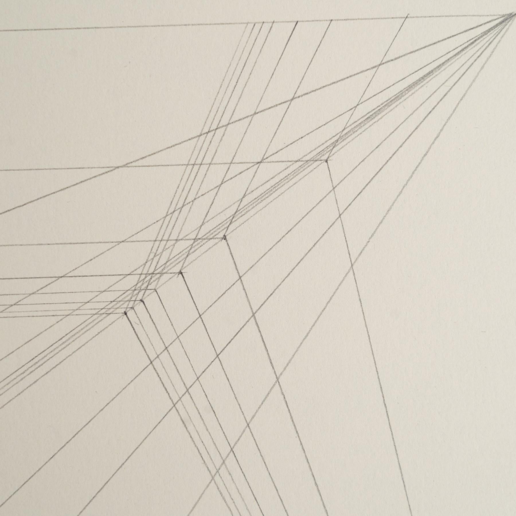 Contemporary Enrico Della Torre Abstract Geometric Drawing – Signed For Sale
