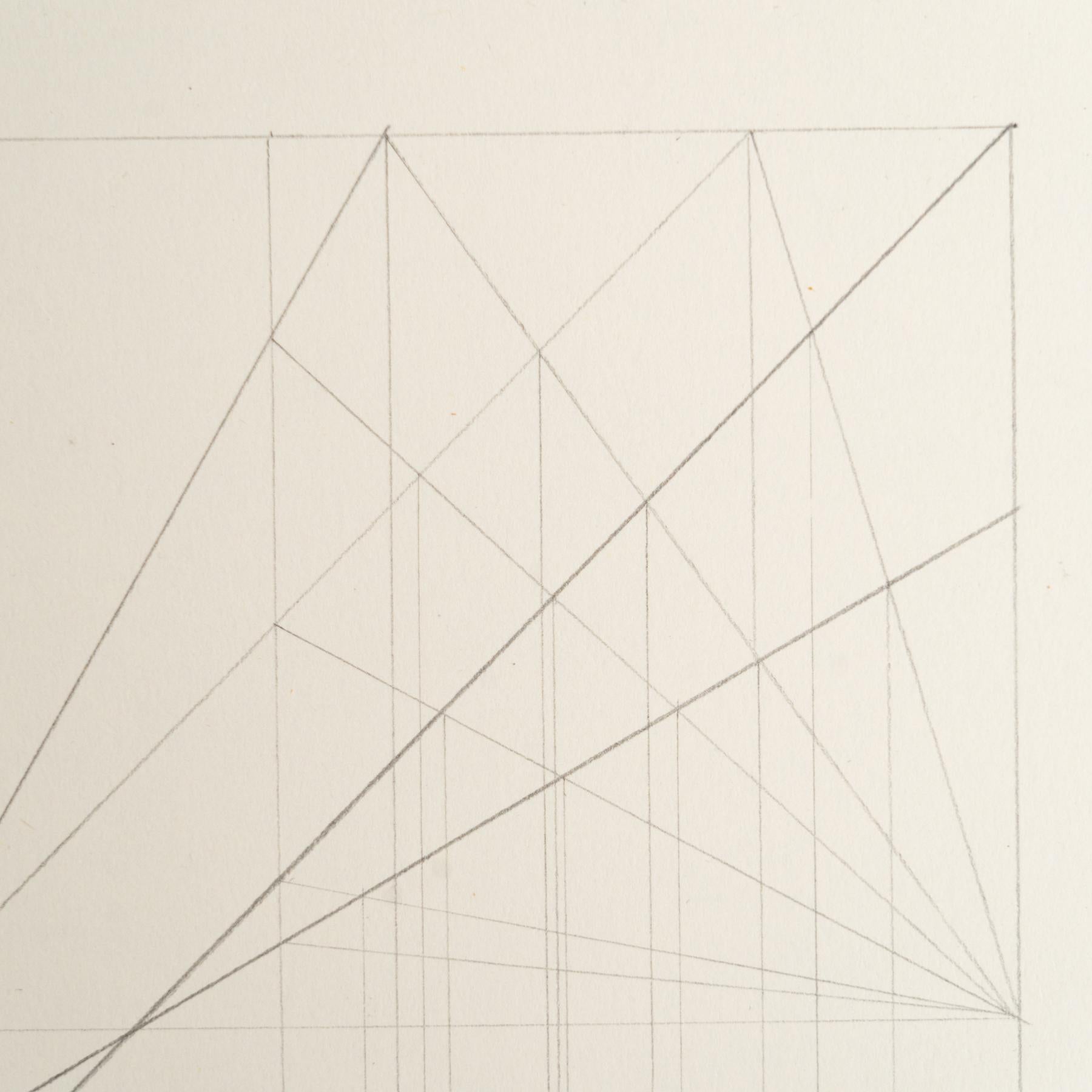 Contemporary Enrico Della Torre Abstract Geometric Drawing – Signed For Sale