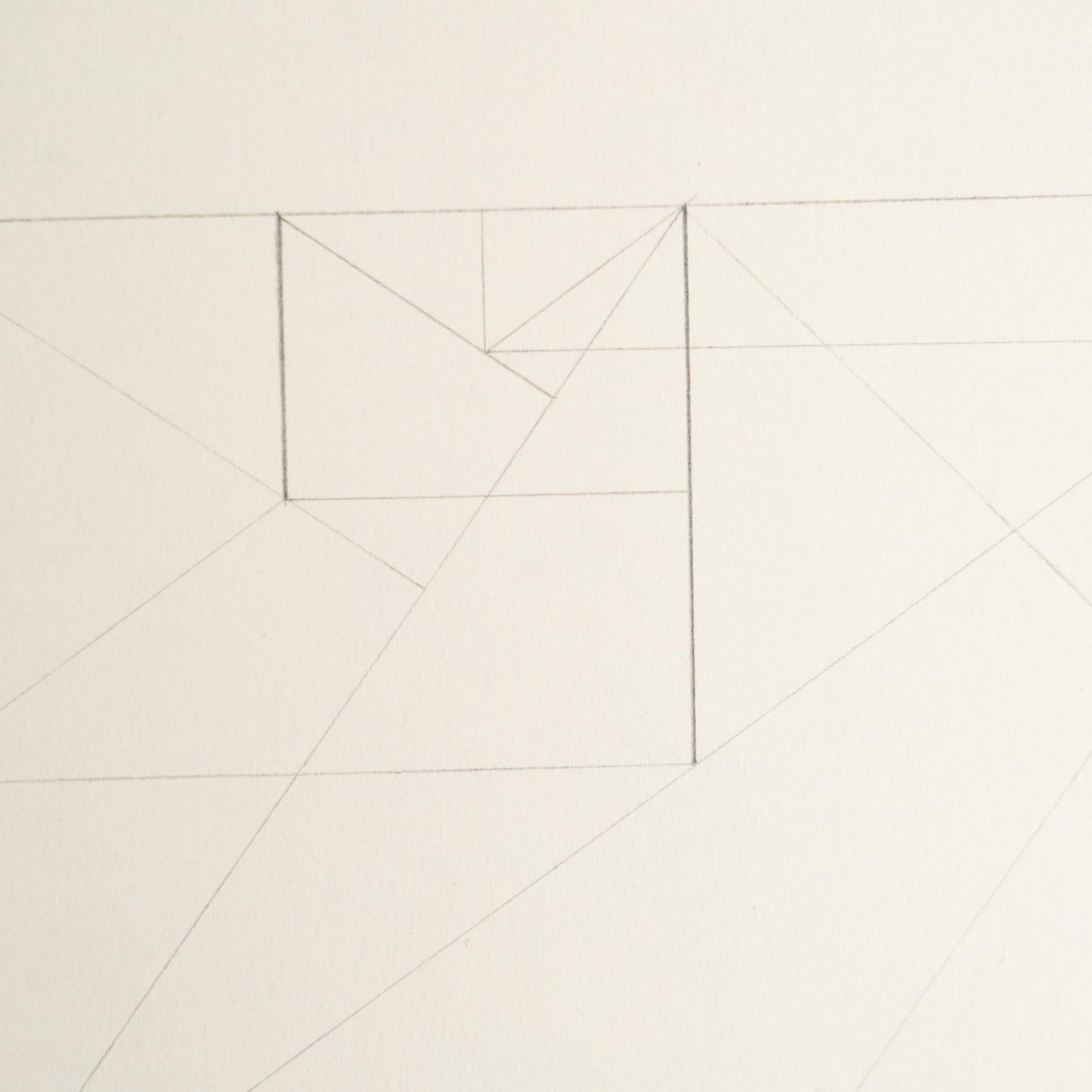 Contemporary Enrico Della Torre Abstract Geometric Drawing – Signed For Sale