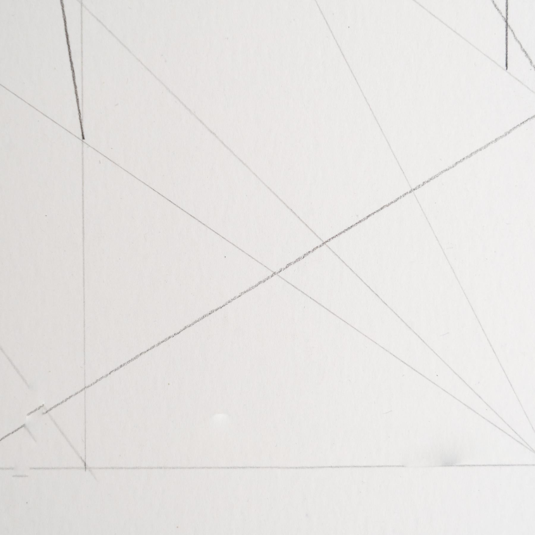Contemporary Enrico Della Torre Abstract Geometric Drawing – Signed For Sale