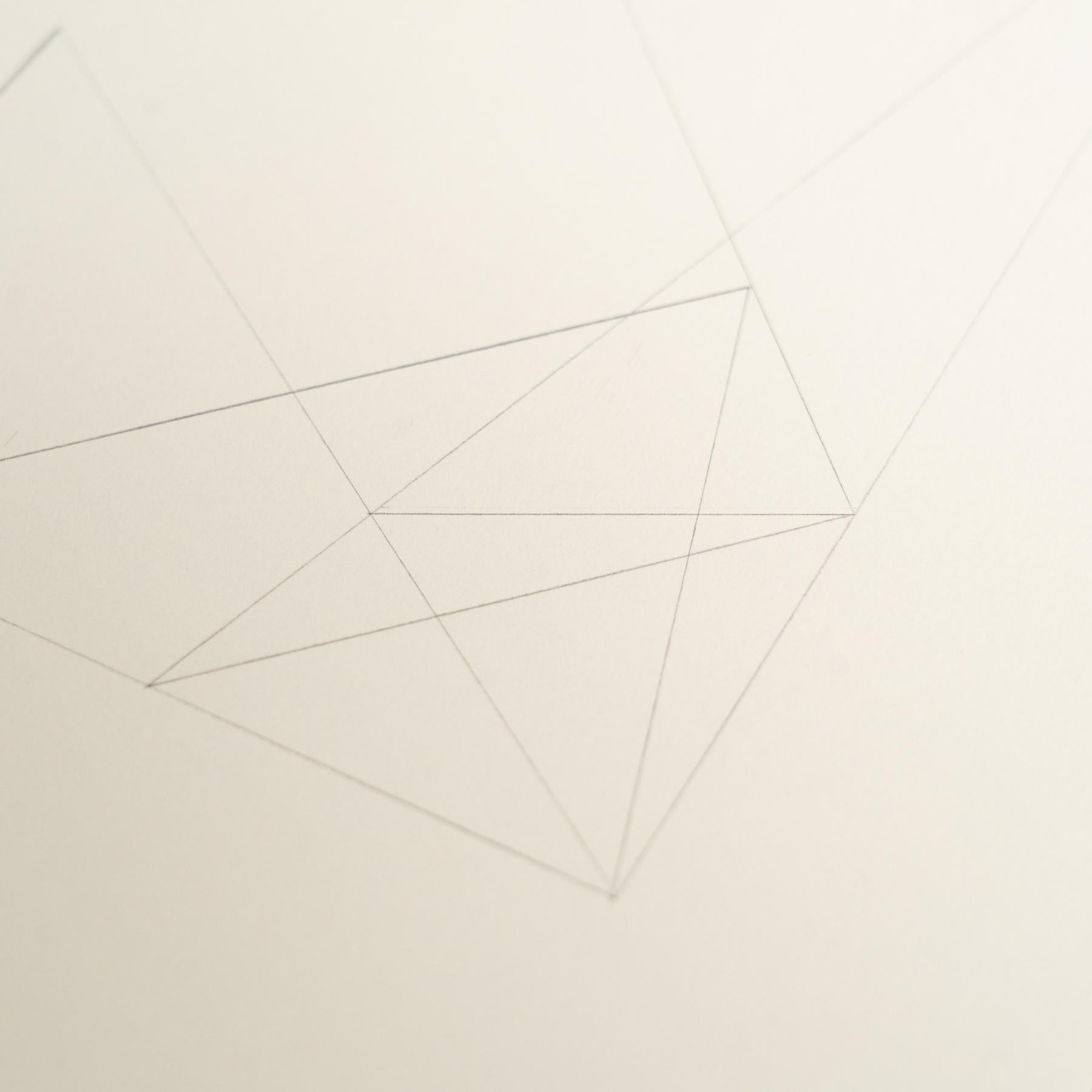 Enrico Della Torre Abstrakte Geometrische Zeichnung - Signiert (Leinen) im Angebot
