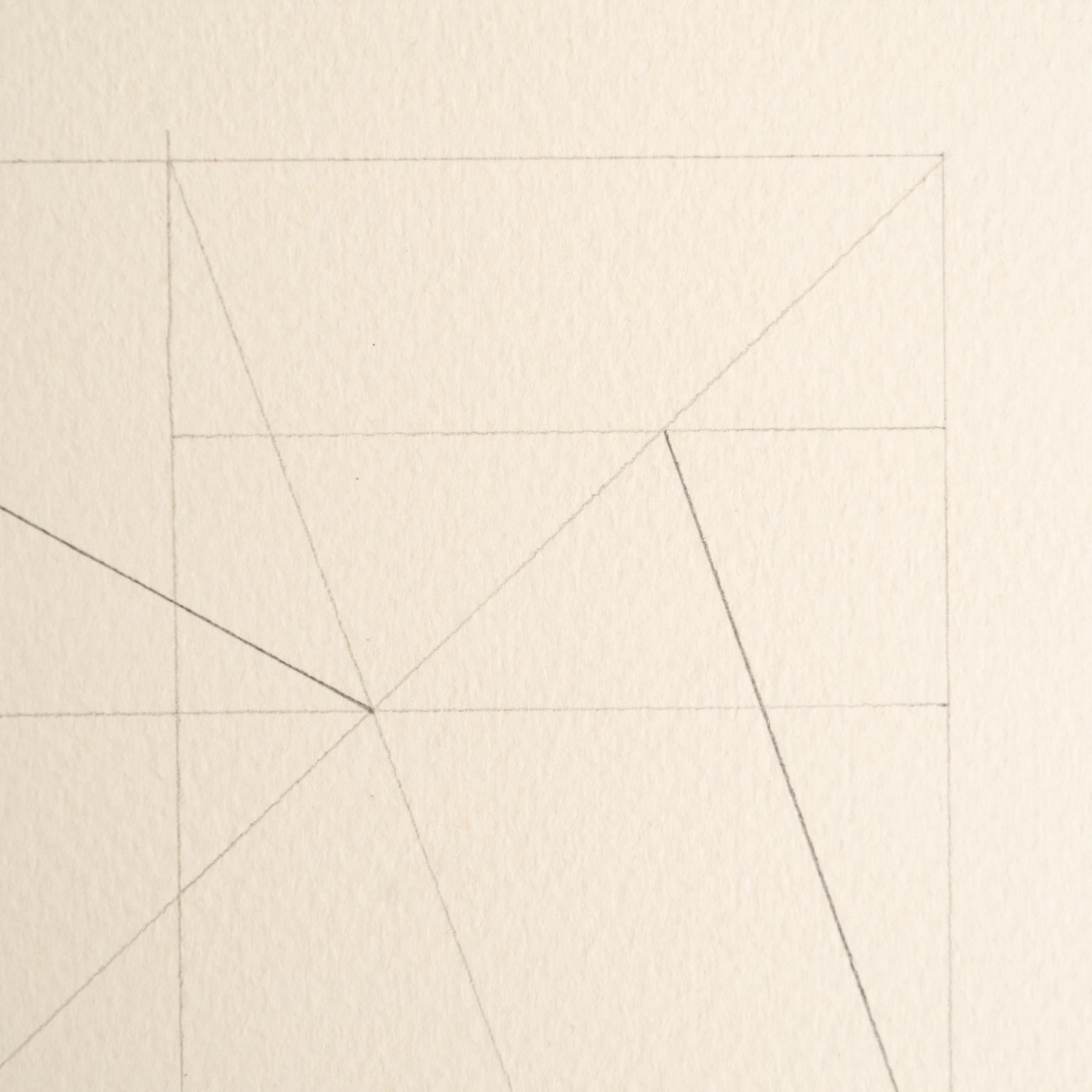 Enrico Della Torre Abstrakte Geometrische Zeichnung - Signiert (Leinen) im Angebot