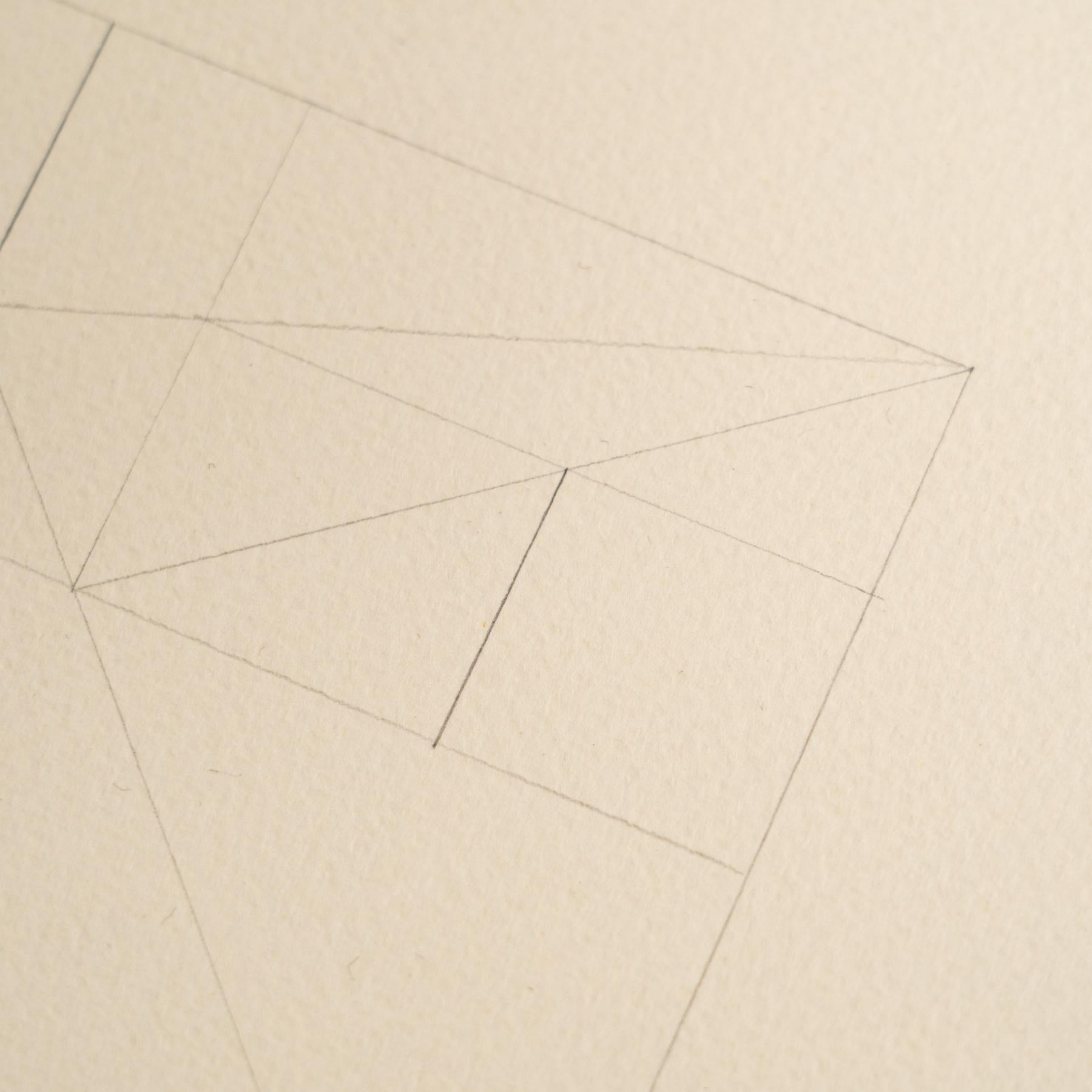 Enrico Della Torre Abstrakte Geometrische Zeichnung - Signiert (Leinen) im Angebot