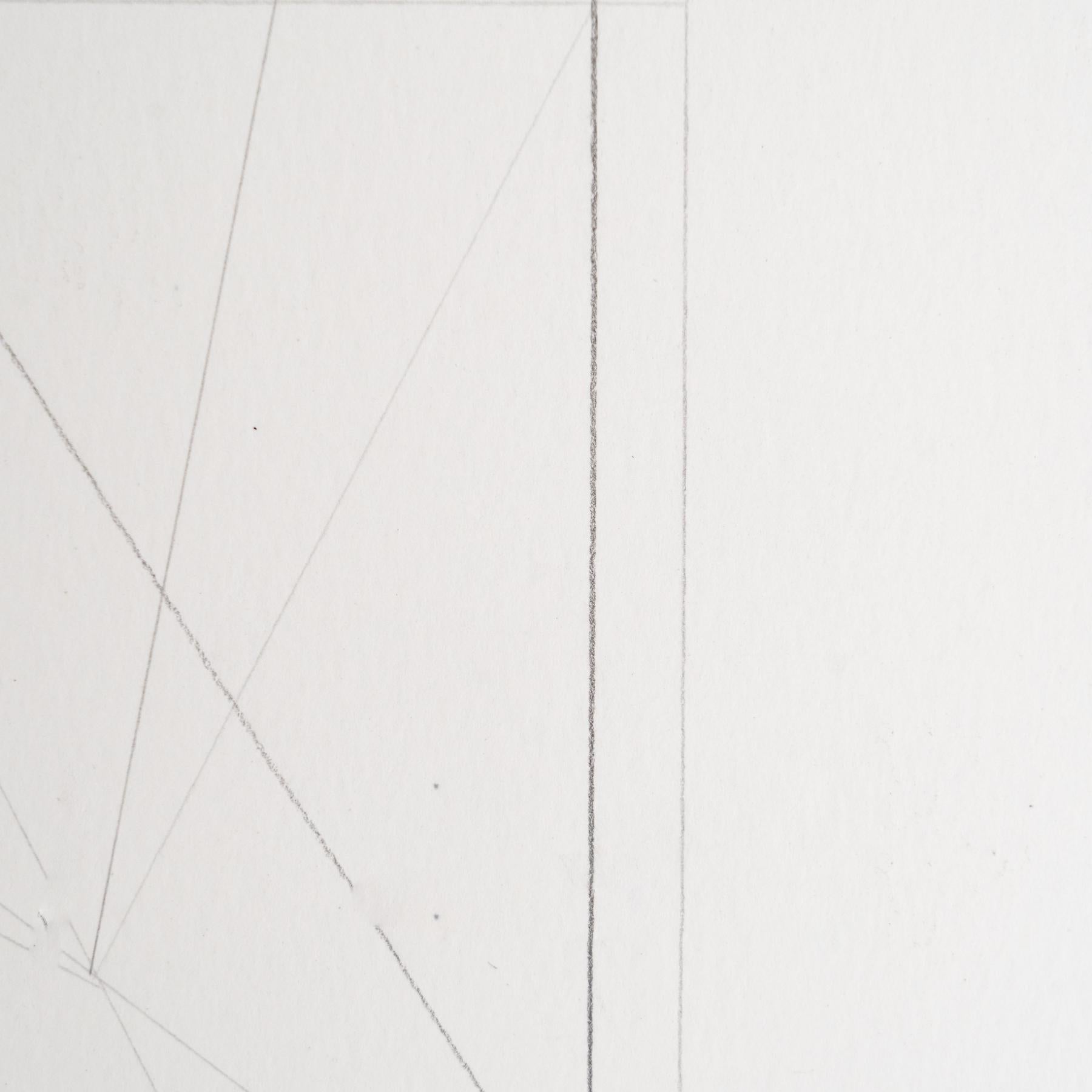 Linen Enrico Della Torre Abstract Geometric Drawing – Signed For Sale