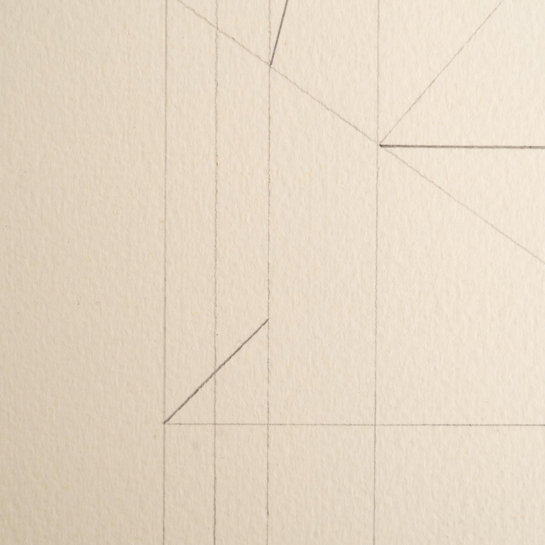 Enrico Della Torre Abstrakte Geometrische Zeichnung - Signiert im Angebot 1
