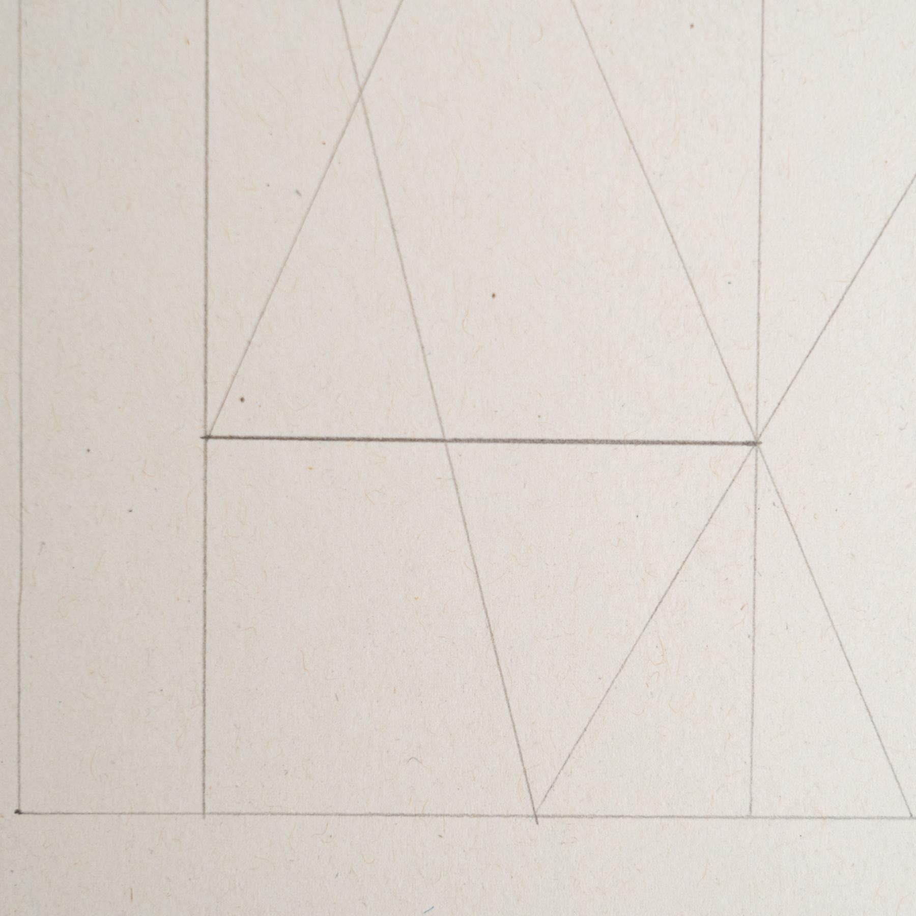 Enrico Della Torre Abstract Geometric Drawing – Signed For Sale 1