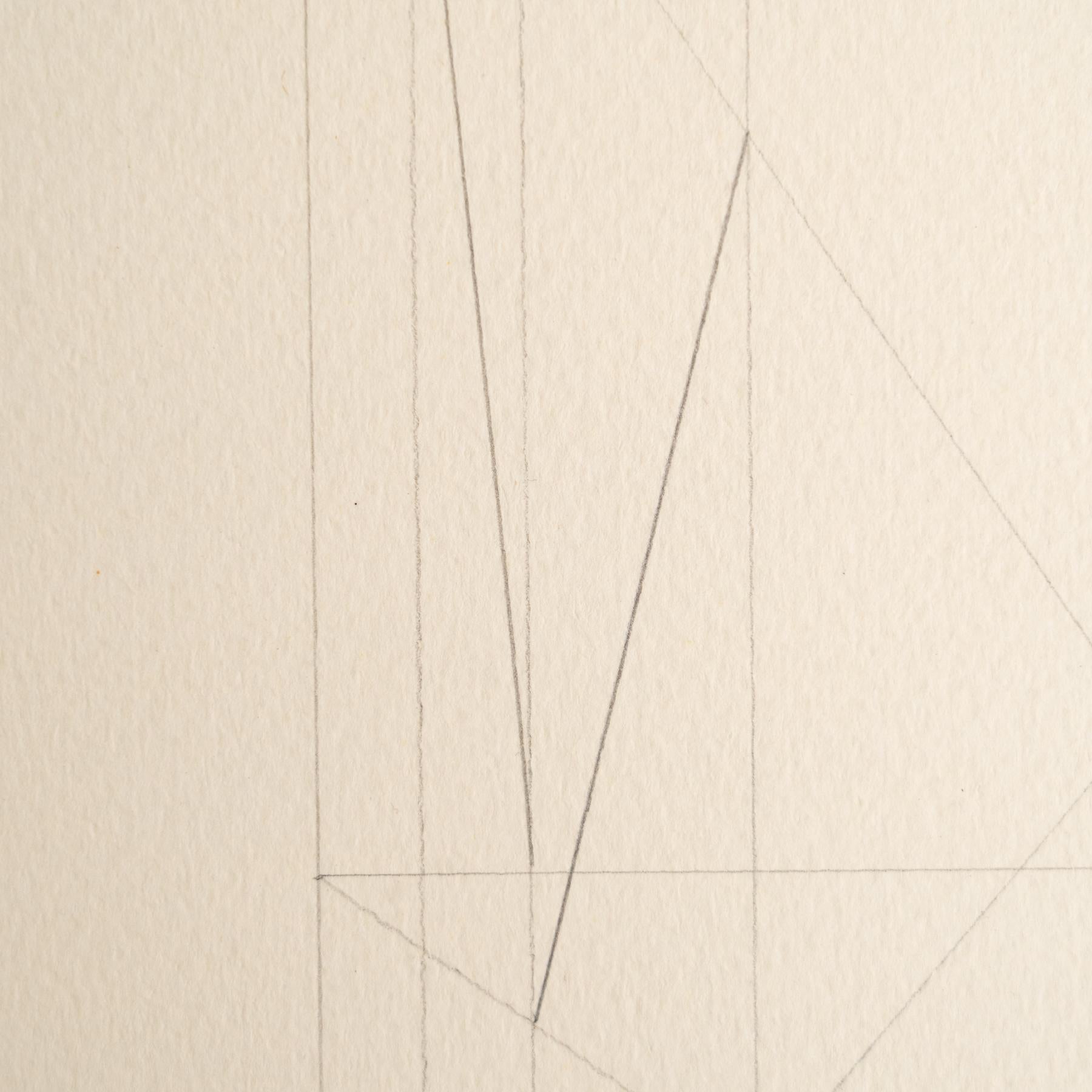 Enrico Della Torre Abstrakte Geometrische Zeichnung - Signiert im Angebot 2