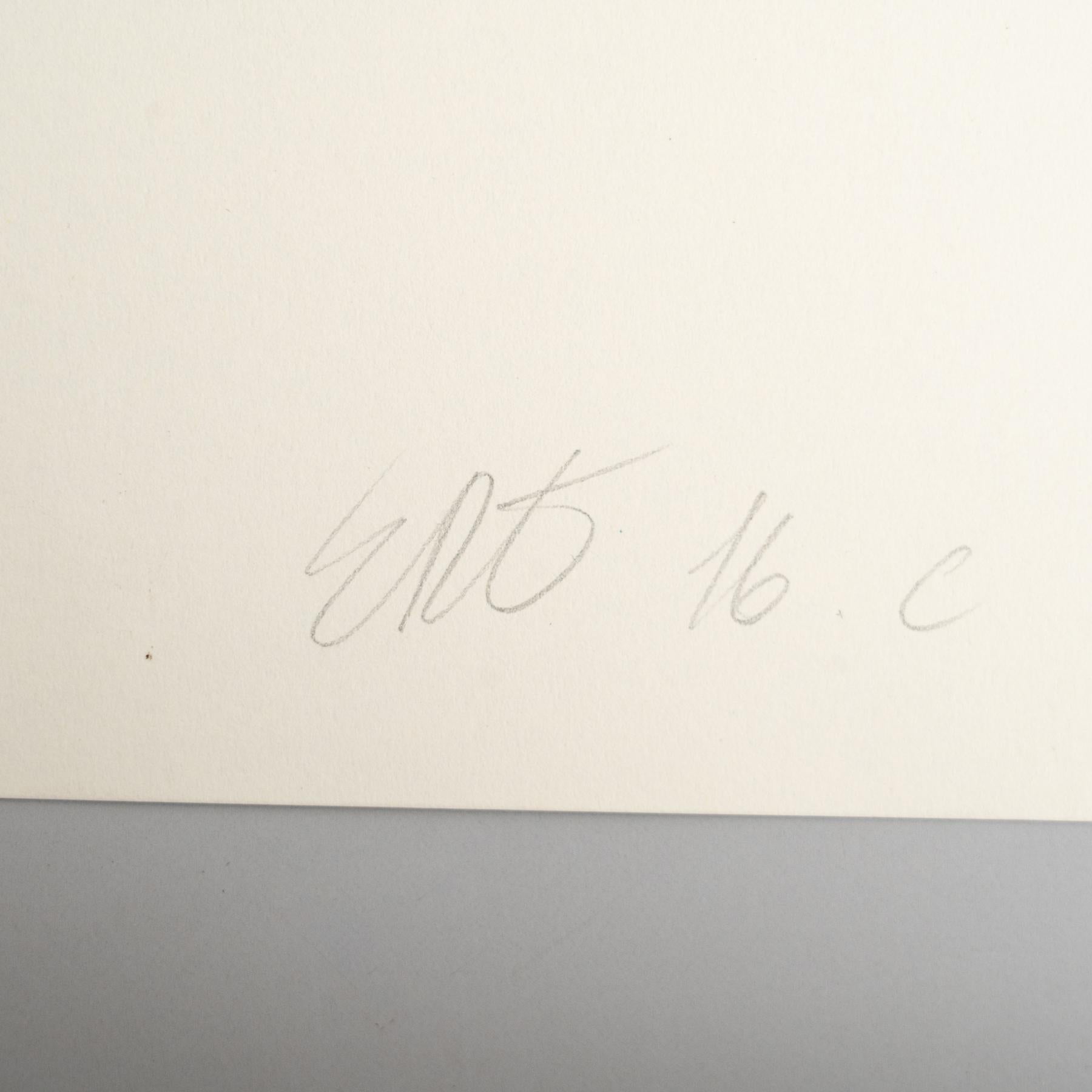 Enrico Della Torre Abstract Geometric Drawing – Signed For Sale 2