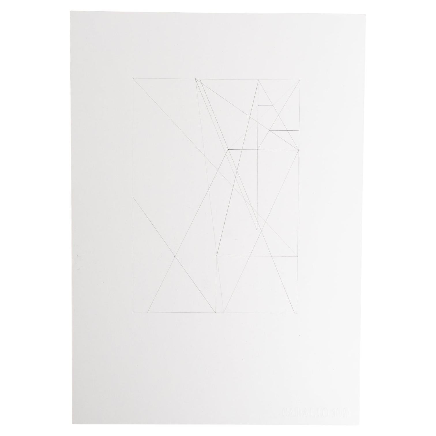 Enrico Della Torre Abstract Geometric Drawing – Signed