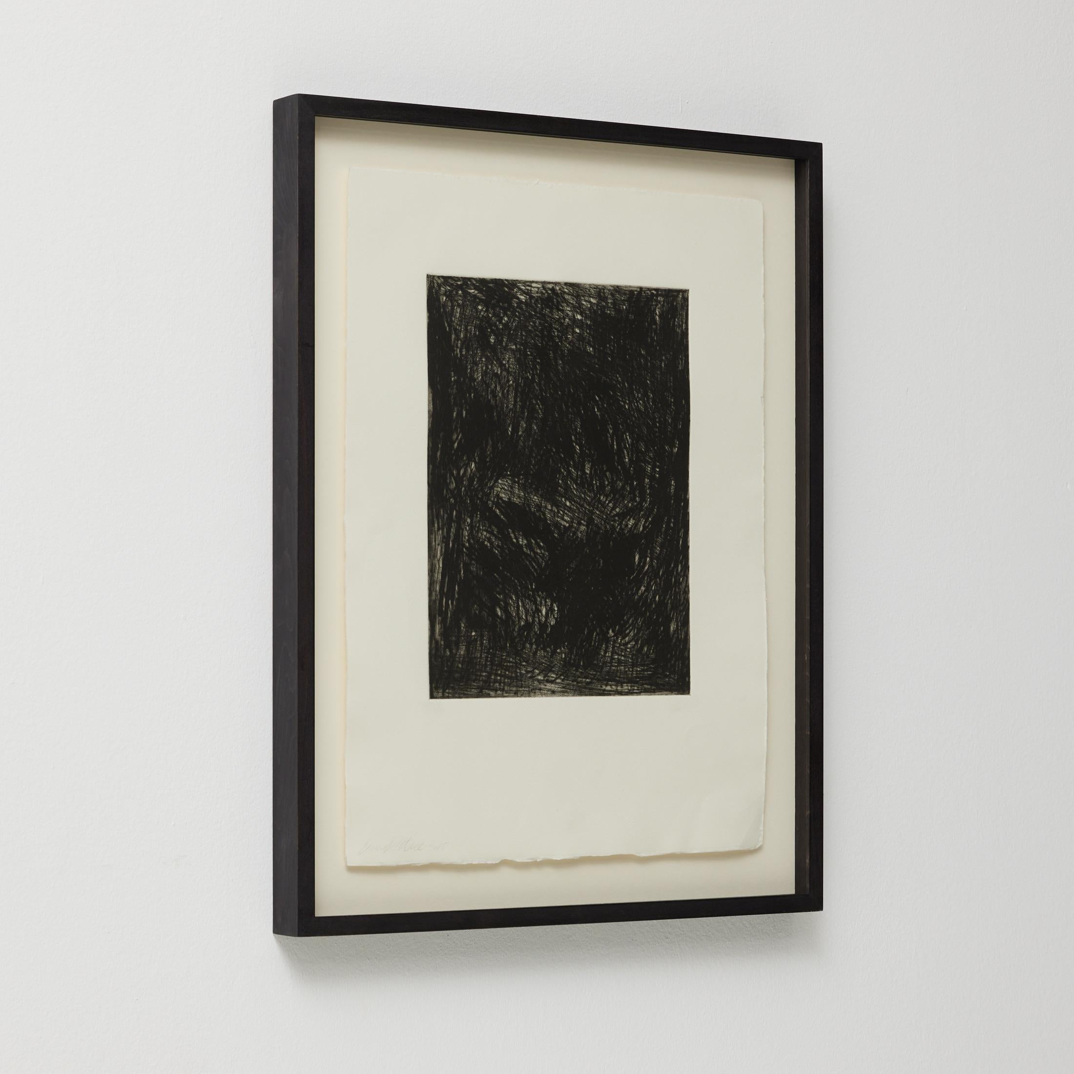 Enrico Della Torre Schwarz-Weiß-Abstrakte gerahmte Gravur in Schwarz und Weiß (Moderne) im Angebot