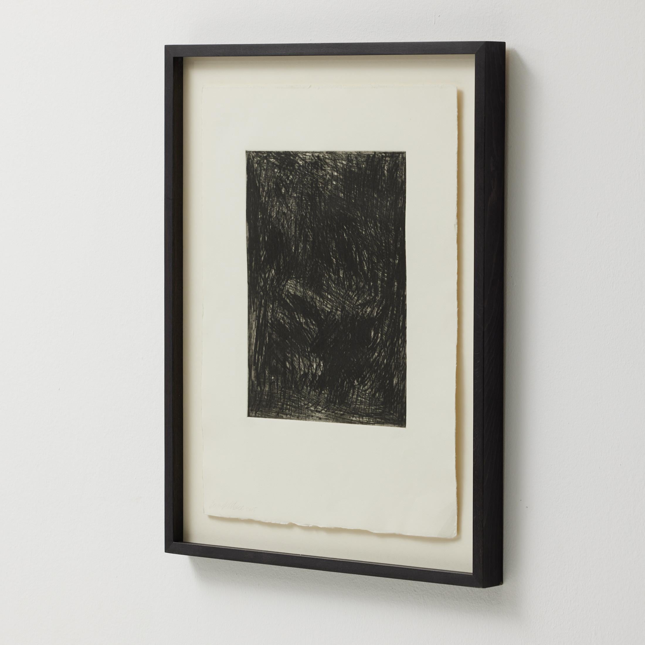 Enrico Della Torre Schwarz-Weiß-Abstrakte gerahmte Gravur in Schwarz und Weiß (21. Jahrhundert und zeitgenössisch) im Angebot