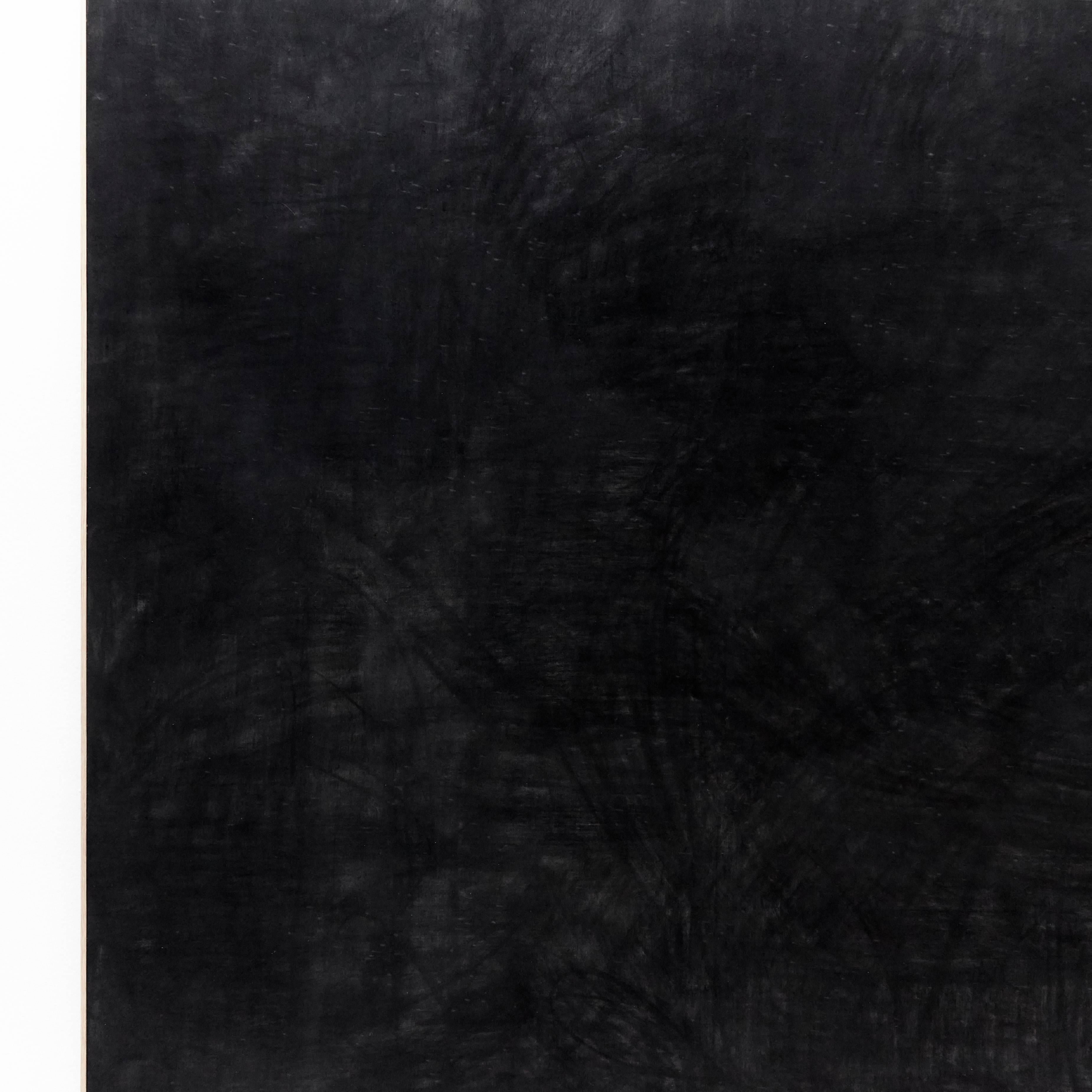 Spanish Enrico Della Torre Large Minimalist Abstract Black Charcoal Painting