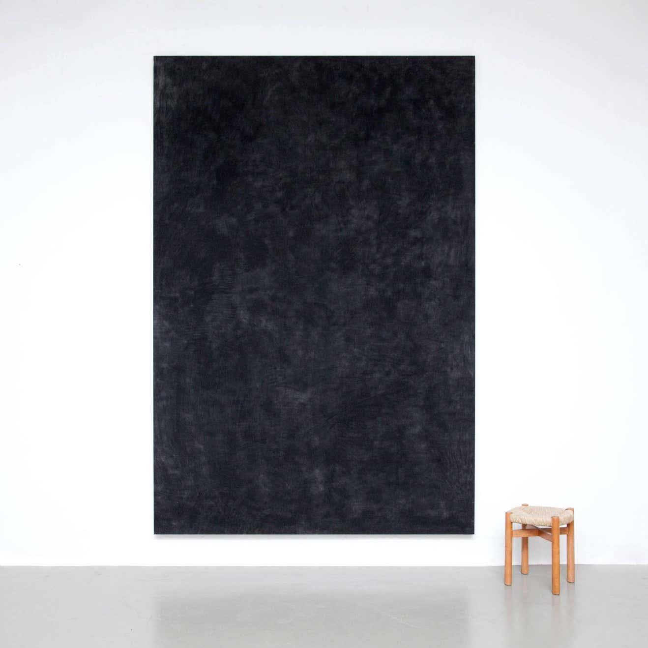 Enrico Dellatorre Contemporary Modern Black Monochrome Large Painting 1