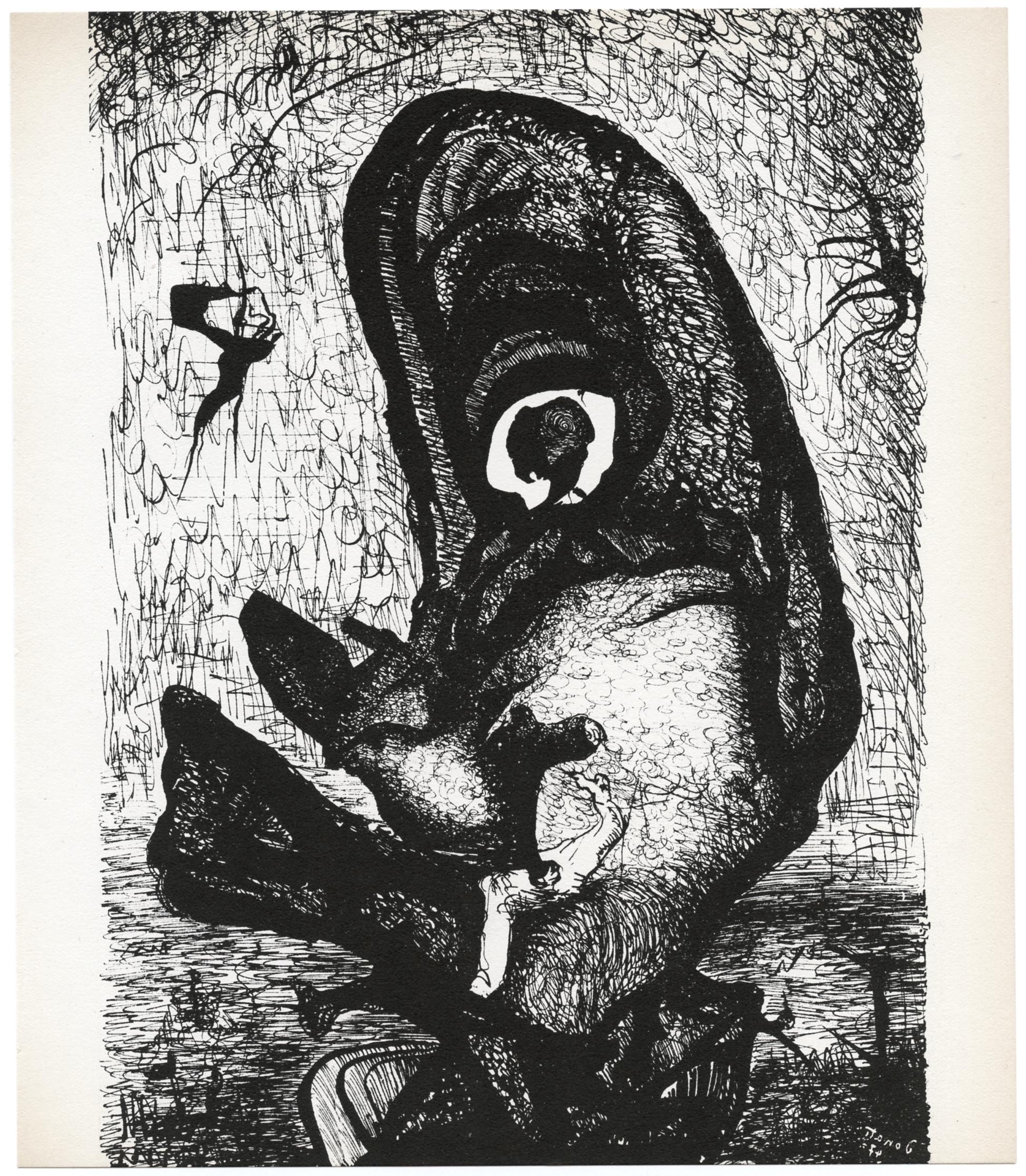 original lithograph - Print by Enrico Donati