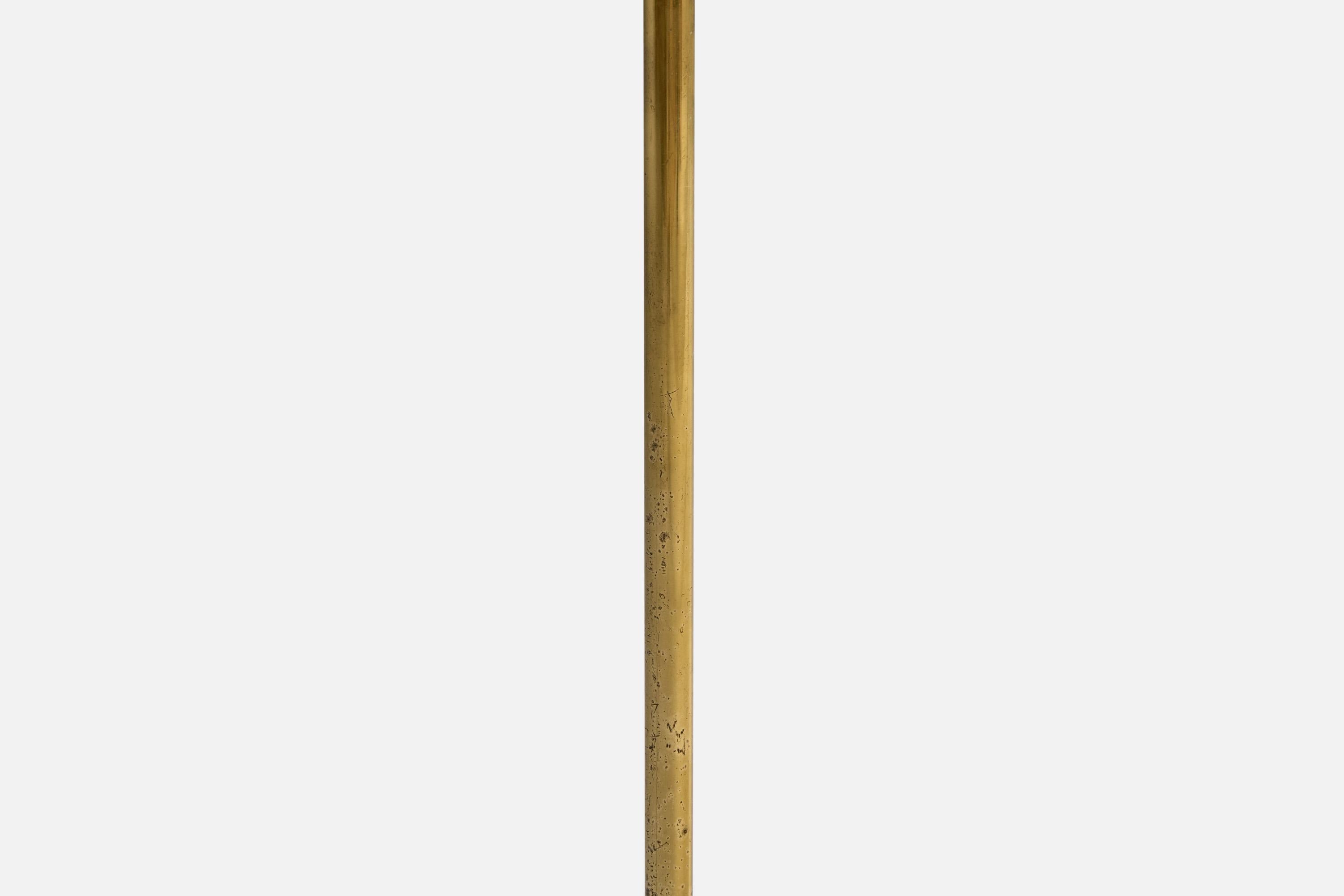Atribución Enrico Furio Dominici, Lámpara de pie, Latón, Tela, Brasil, Años 50 en venta 3